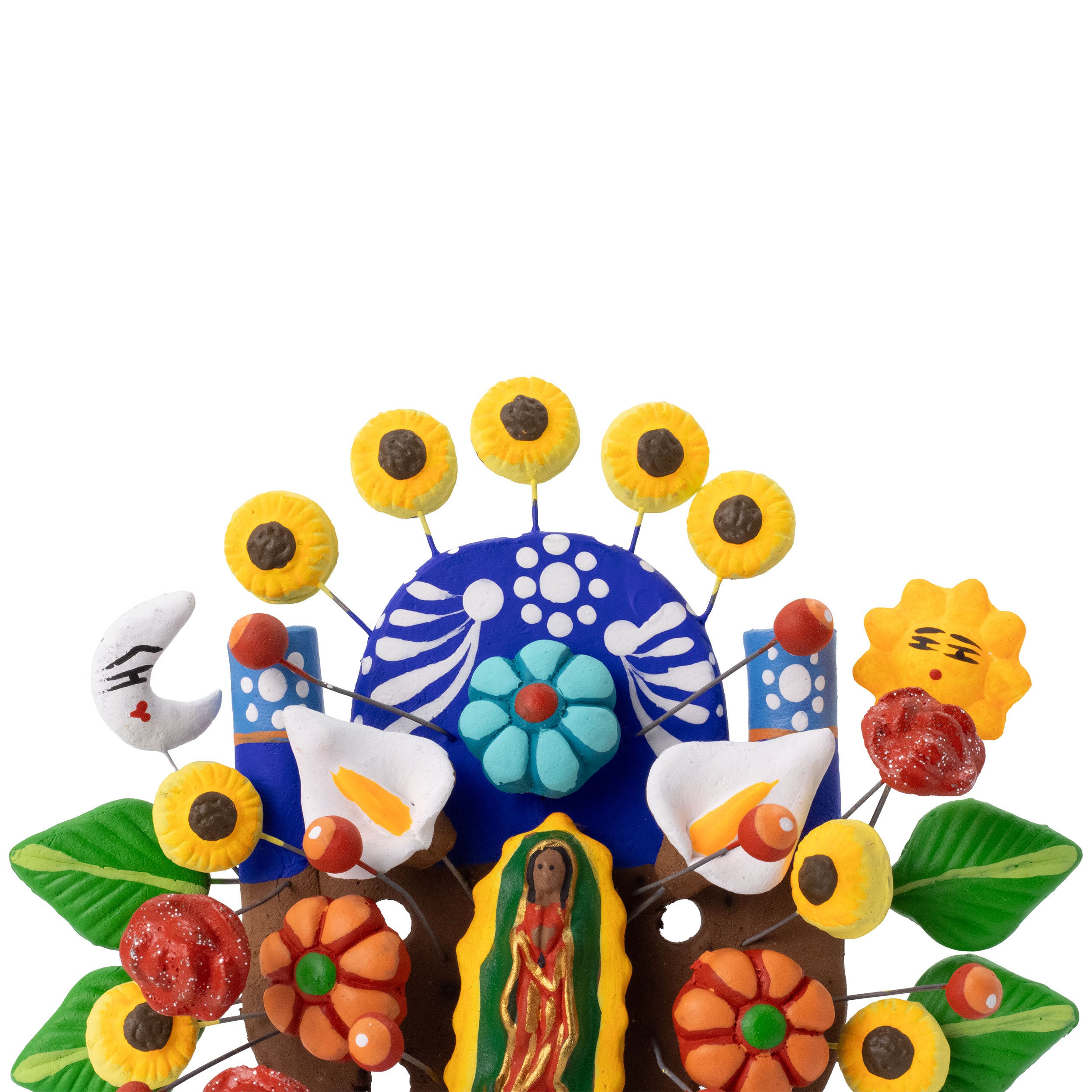 Virgen de Guadalupe Small Tree of Life Clay Sculpture