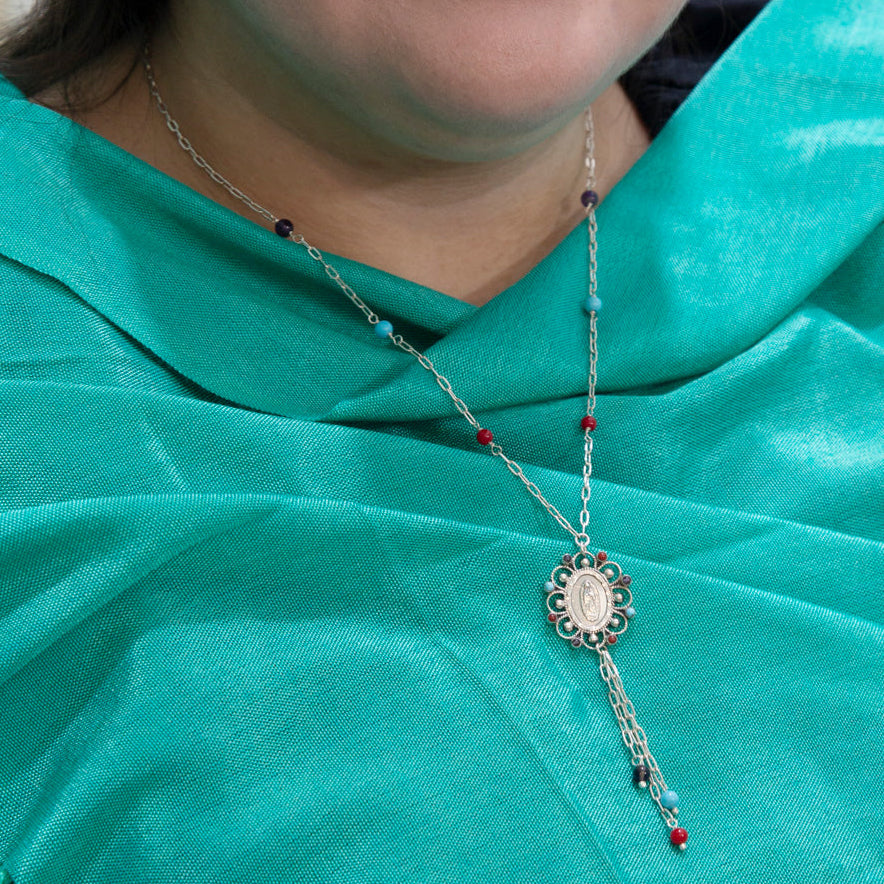 Sterling Silver Virgen de Guadalupe Necklace