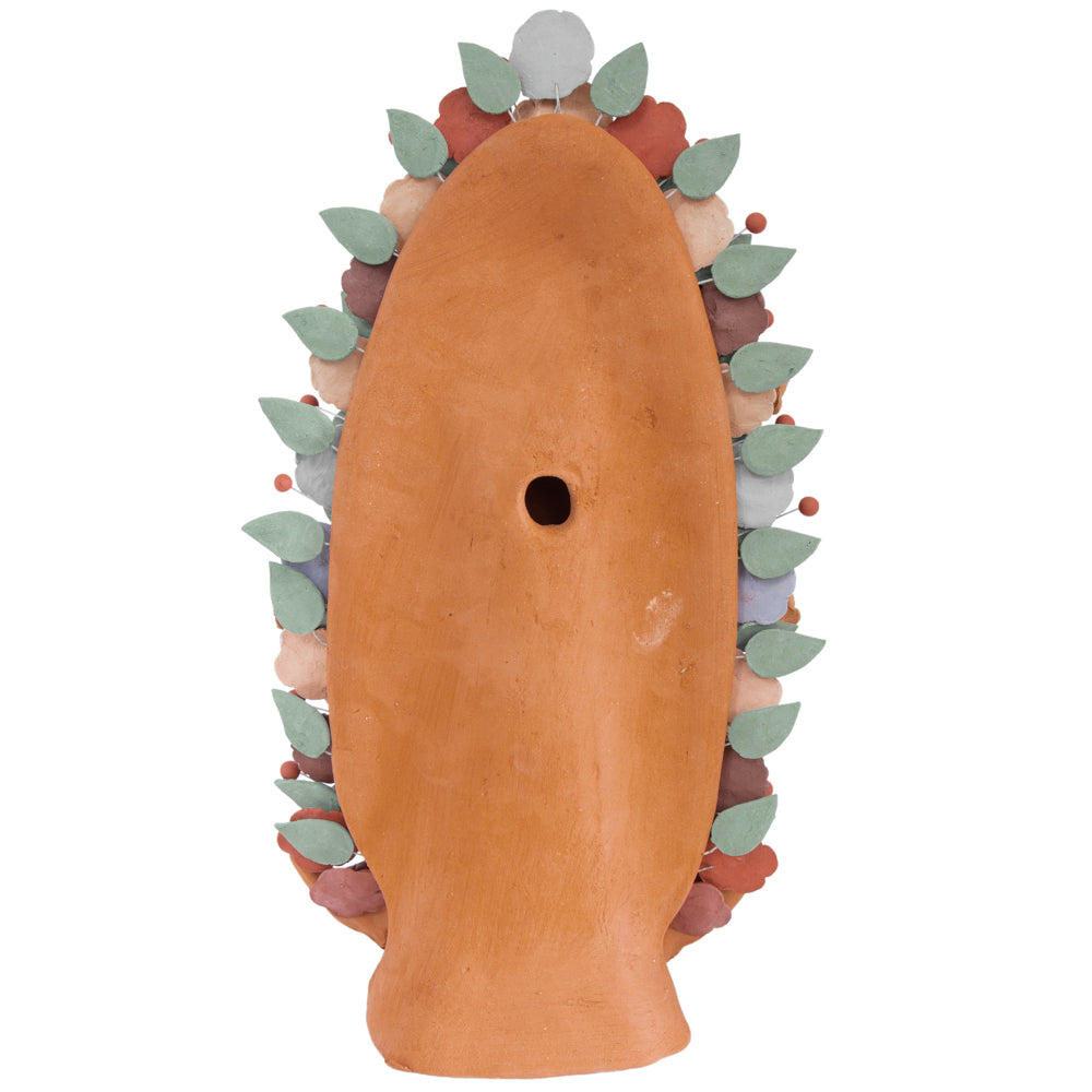Virgen de Guadalupe Barro Pigmentado Clay Sculpture