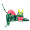 Hand Painted and Carved Hanging Cat Wooden Figurine Alebrije