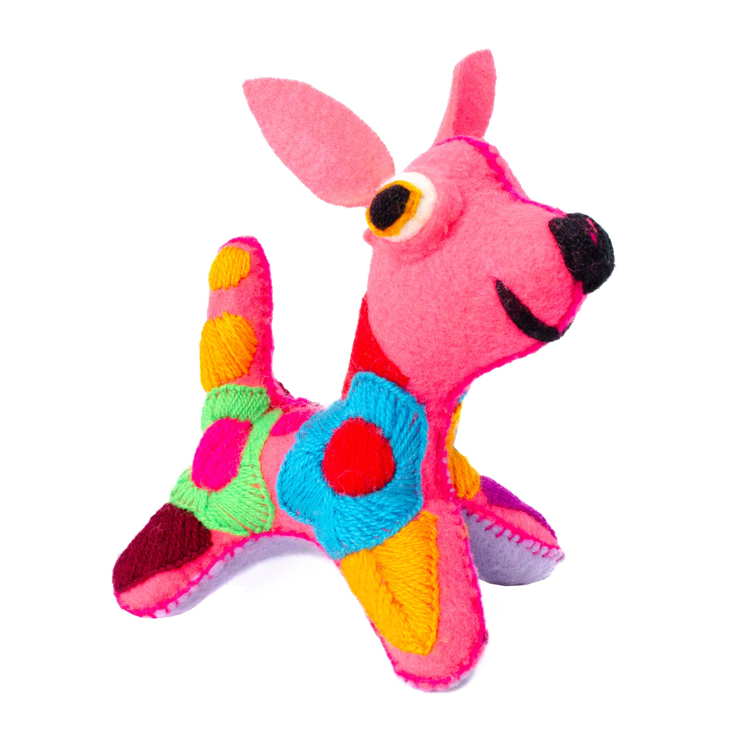 Popped Eyes Dog Hand-Embroidered Stuffed Animal