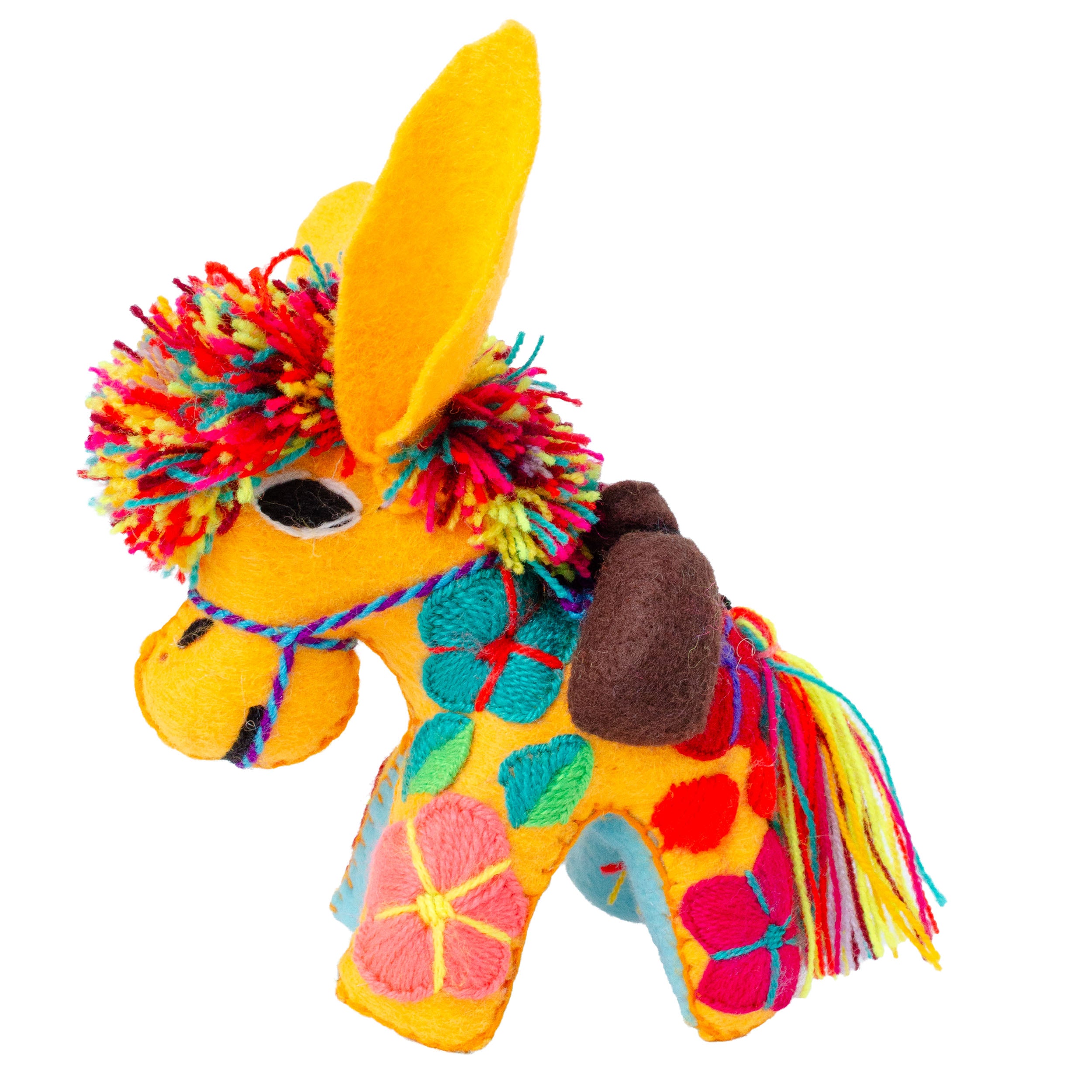 Donkey Hand-Embroidered Stuffed Animal