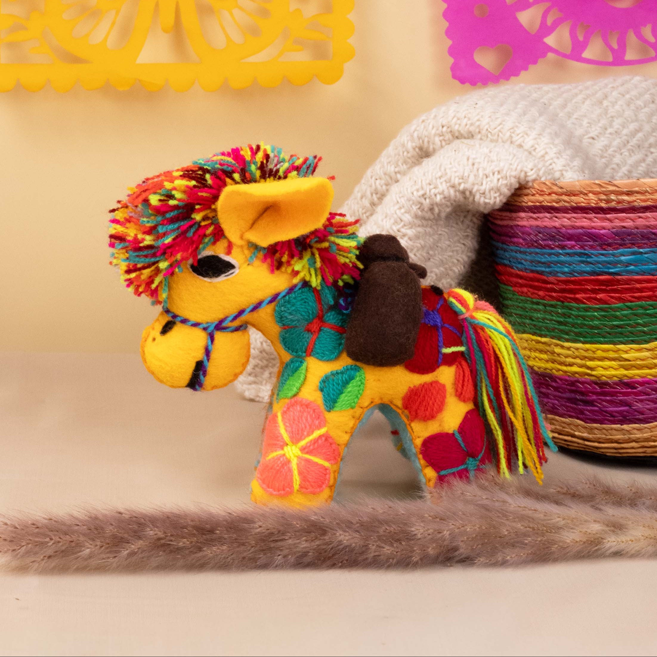 Donkey Hand-Embroidered Stuffed Animal