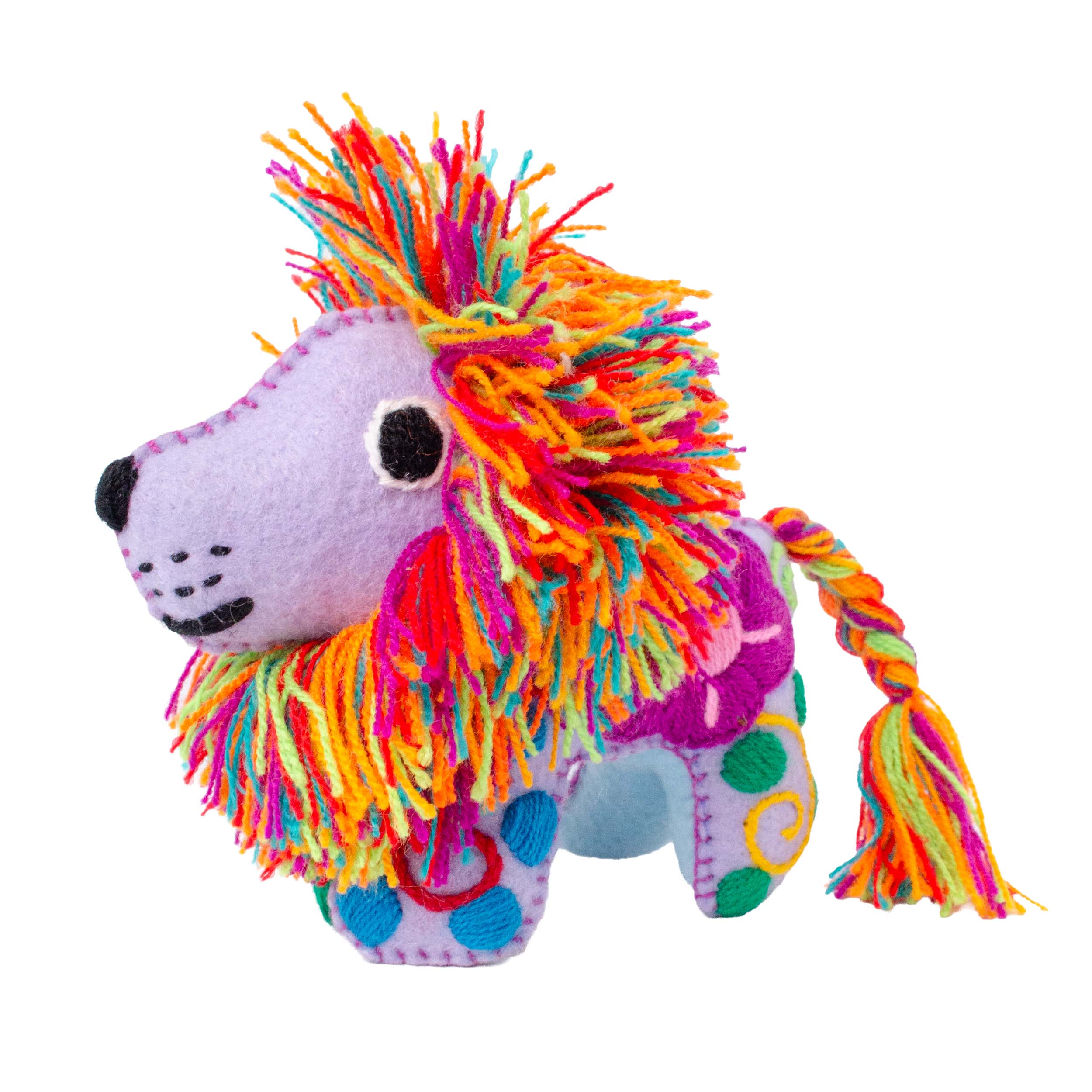 Lion Hand-Embroidered Stuffed Animal