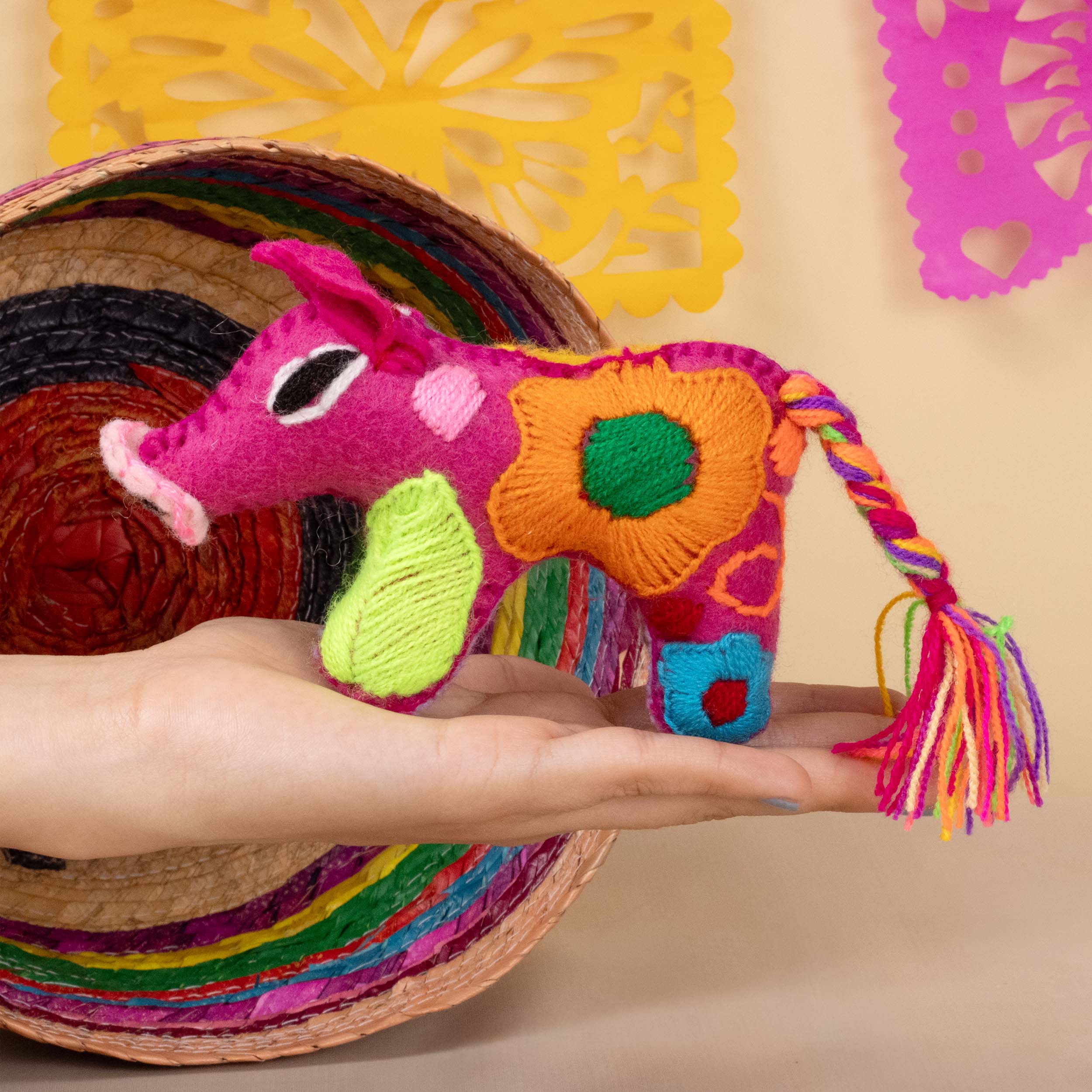 Cochinito Hand-Embroidered Stuffed Animal
