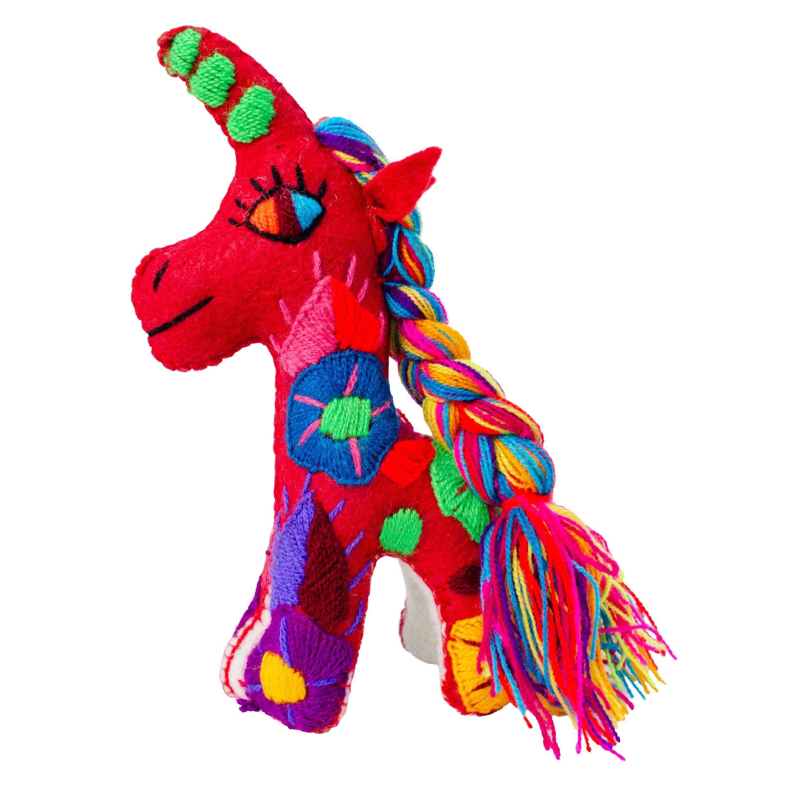 Unicorn Hand-Embroidered Stuffed Animal