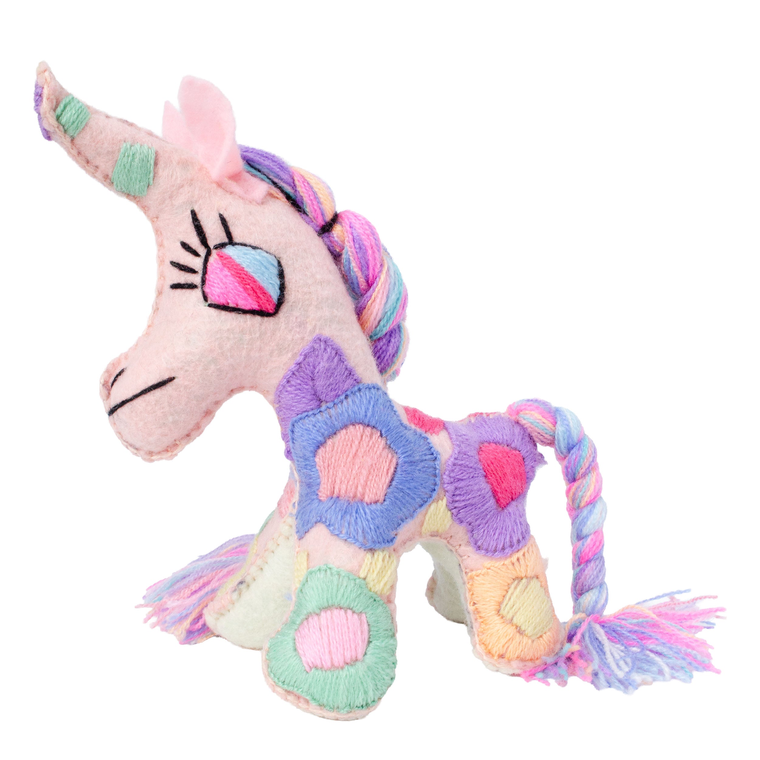 Unicorn Hand-Embroidered Stuffed Animal