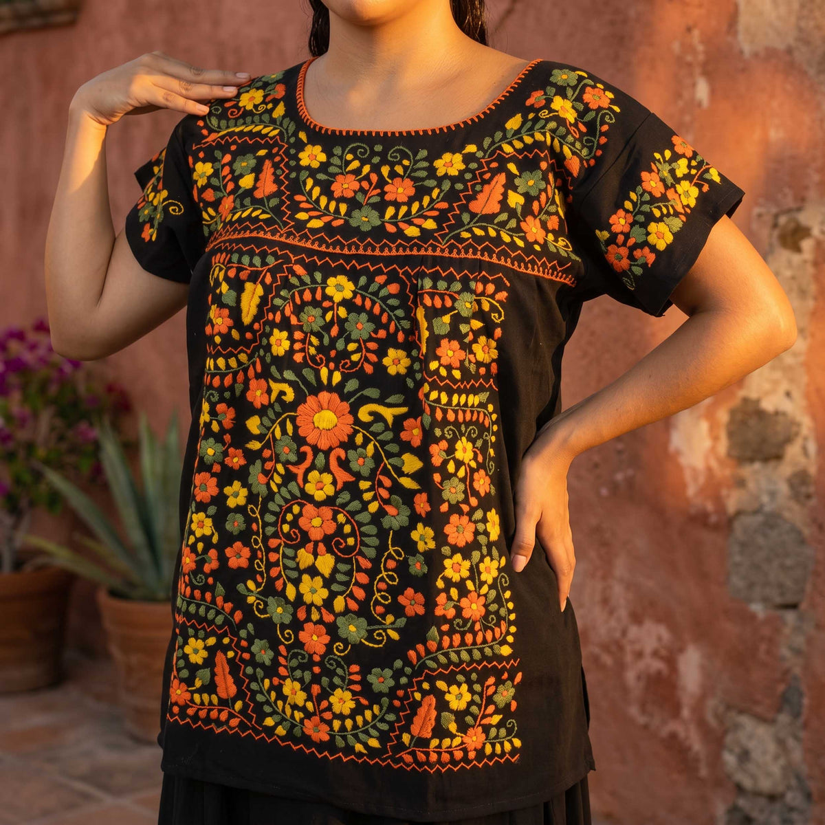 Chilac Embroidered Mexican Blouse