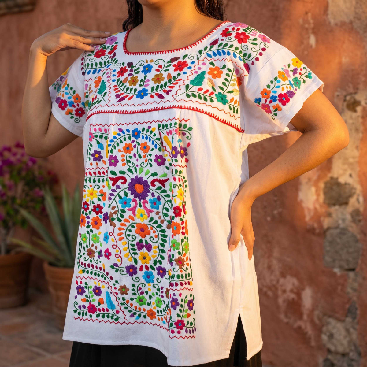 Chilac Embroidered Mexican Blouse