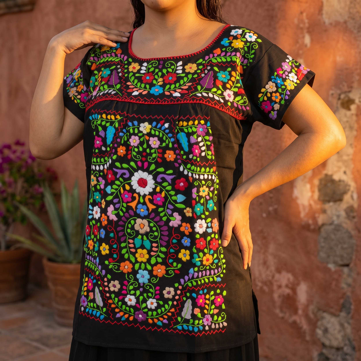 Chilac Embroidered Mexican Blouse