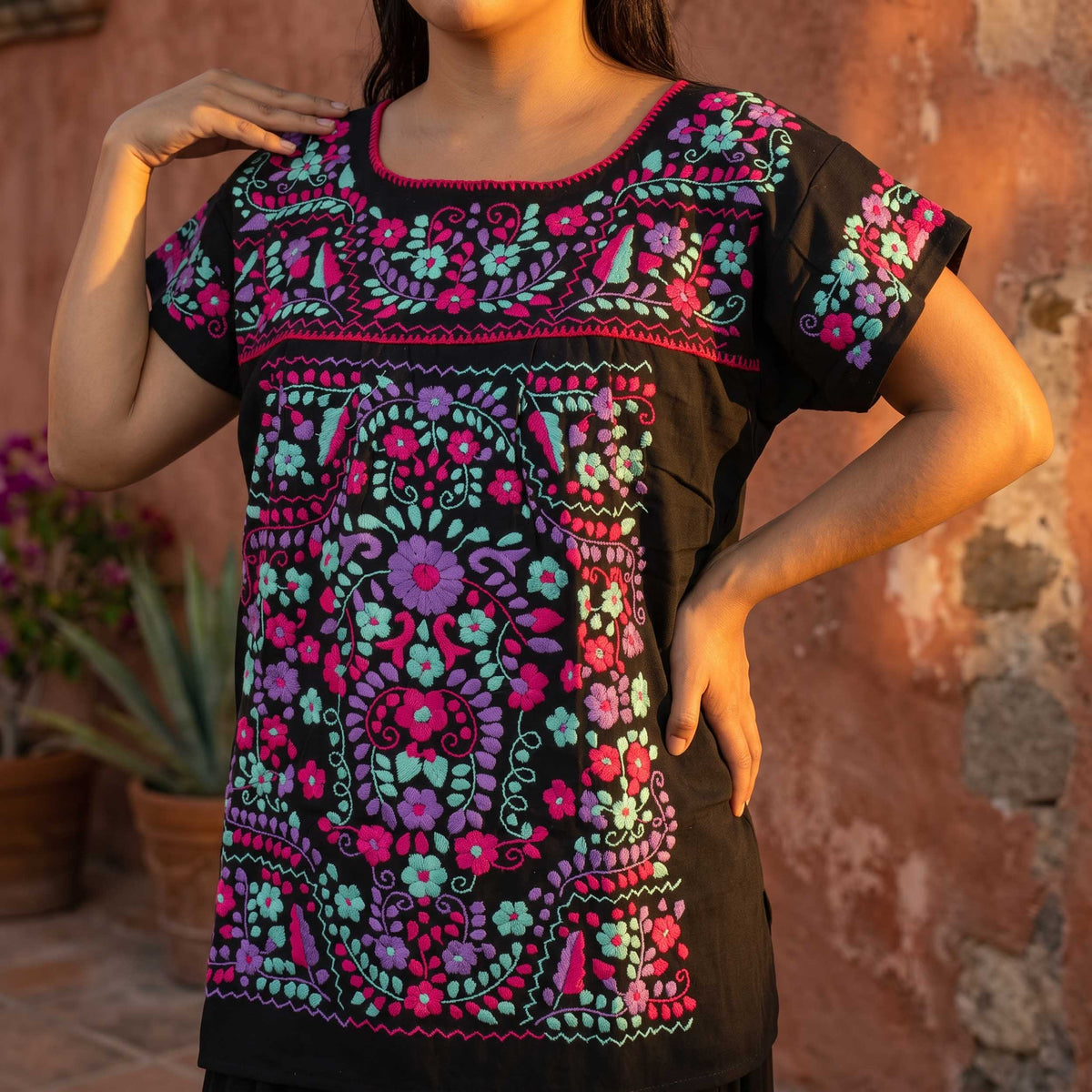 Chilac Embroidered Mexican Blouse