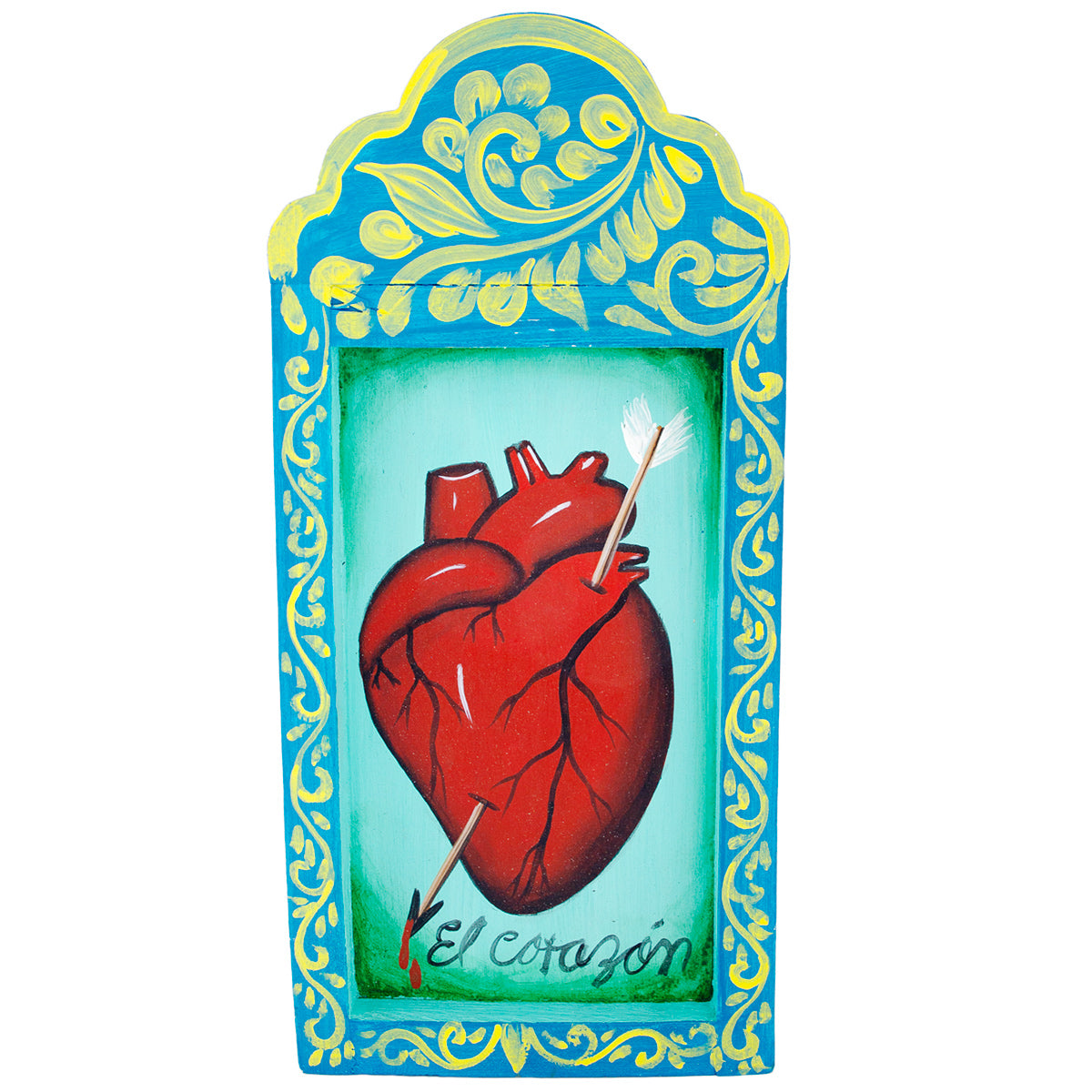 Hearts Hand-Painted Wooden Nicho Frames