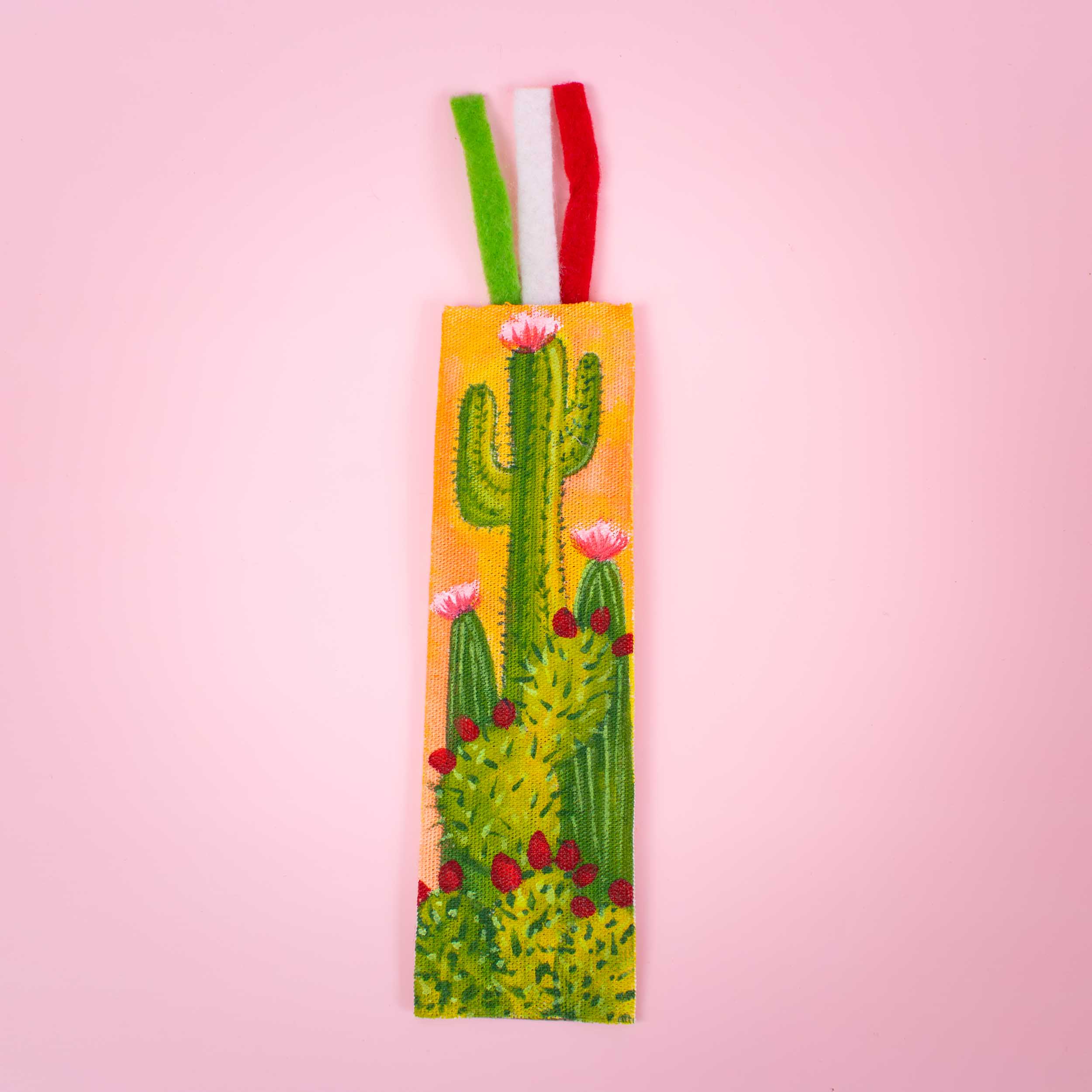 Hand-Painted Nopales Bookmark