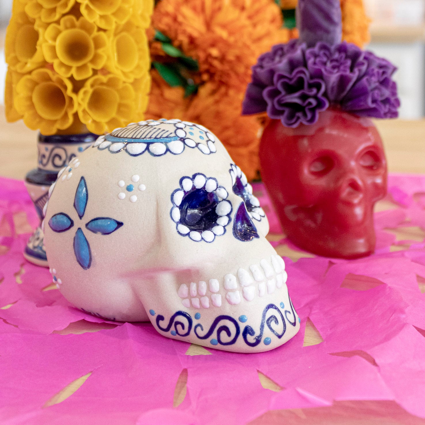 Hand-Painted Ceramic Sugar Skull