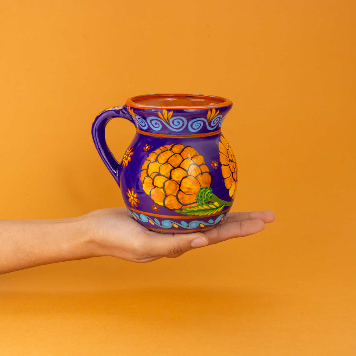 Hand-Painted Xalitla Cempasuchil Lolo Limited Edition Clay Mug