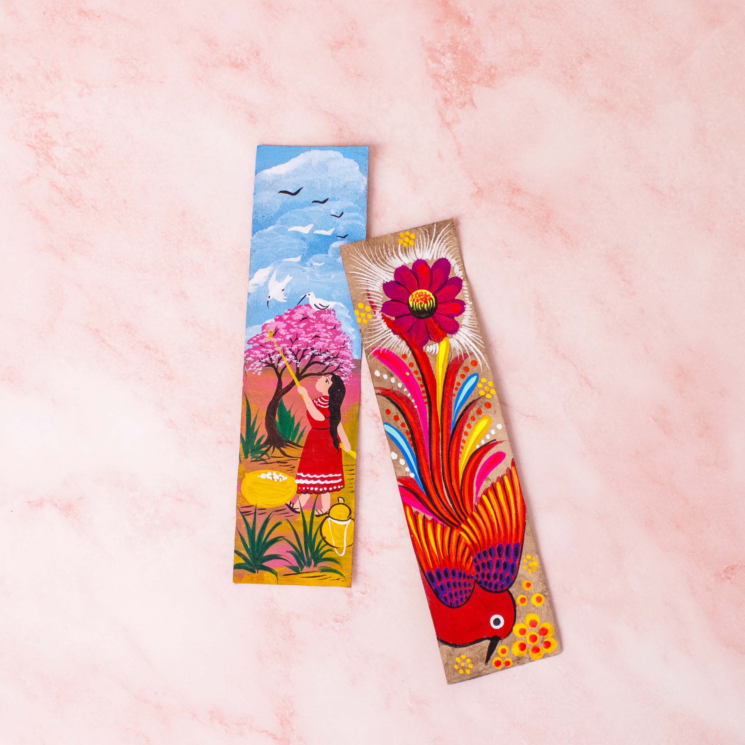 Hand-Painted Papel Amate Xalitla Bookmarks