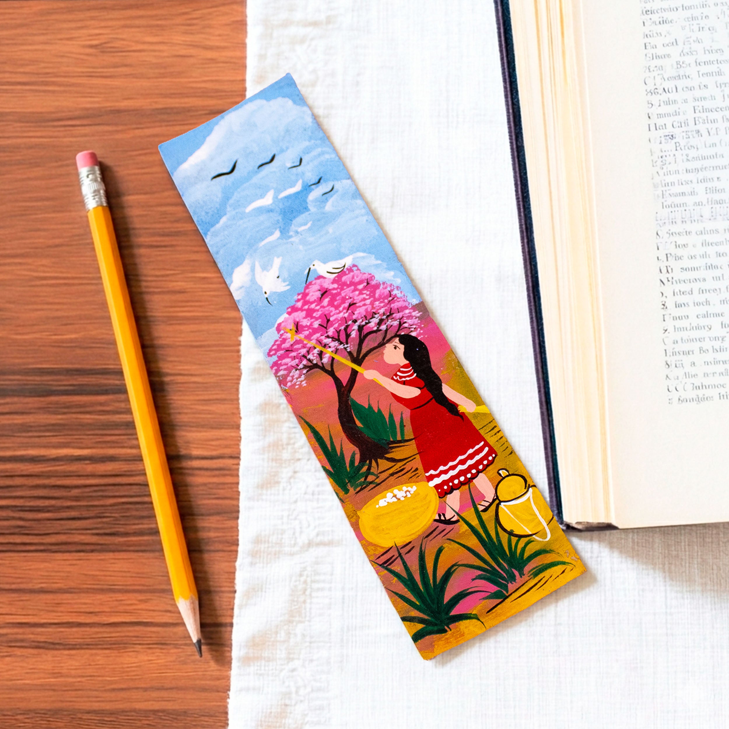 Hand-Painted Papel Amate Xalitla Bookmarks