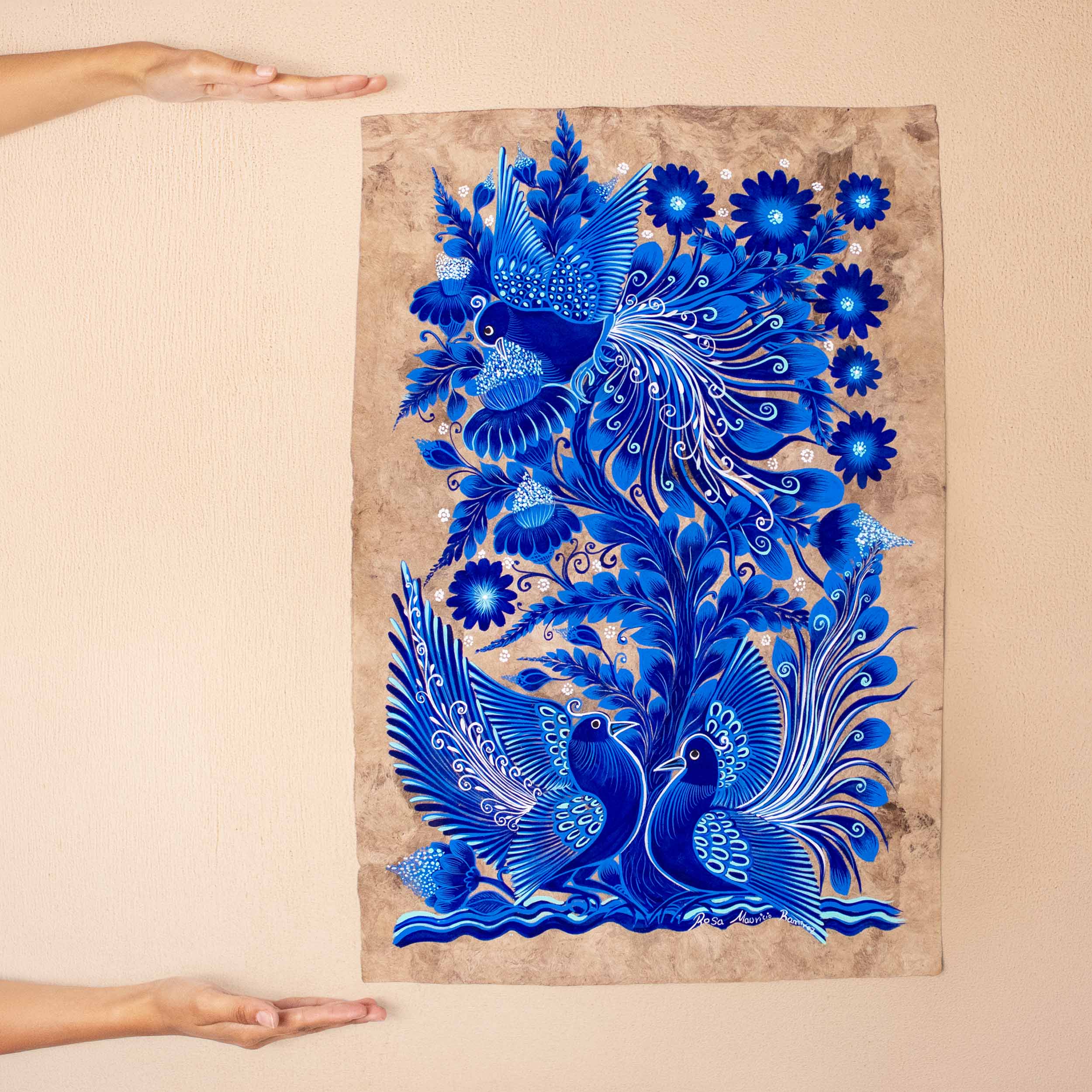 Hand-Painted Papel Amate Xalitla Painting | Lolo Mercadito