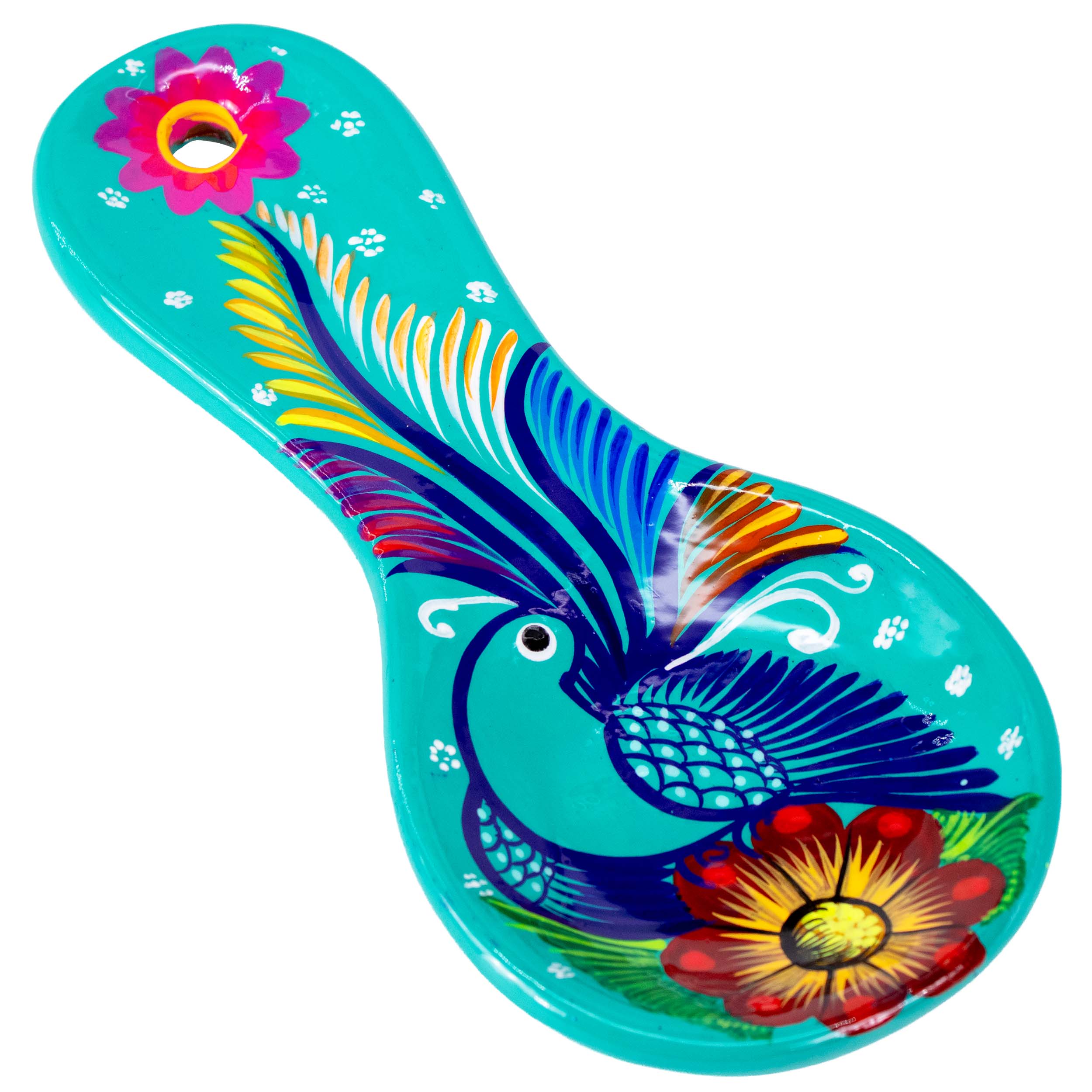 Hand-Painted Xalitla Clay Decorative Spoon Rest