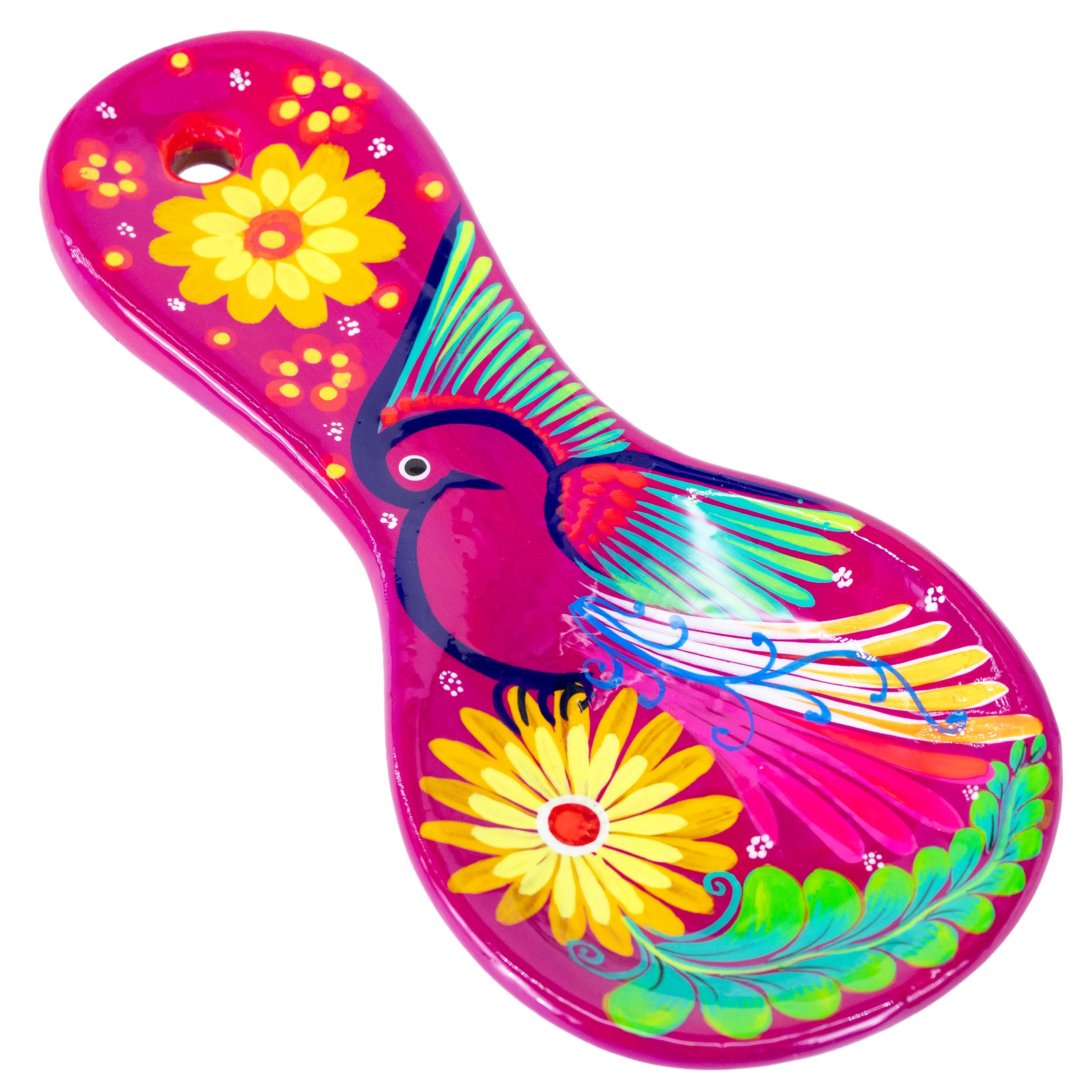 Hand-Painted Xalitla Clay Decorative Spoon Rest