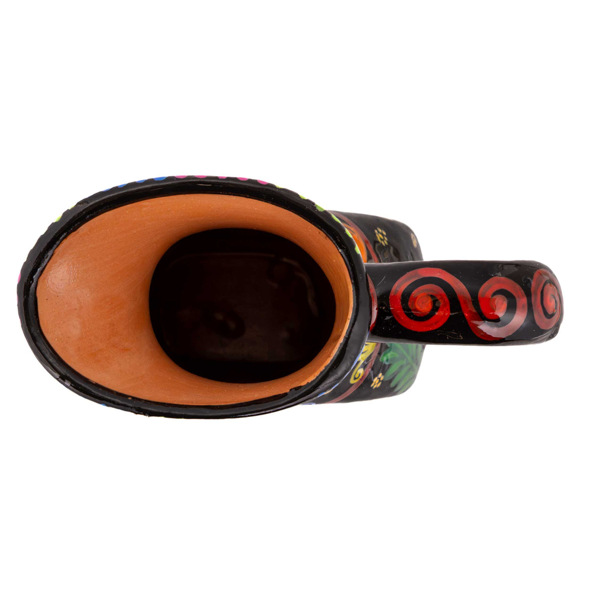 Hand-Painted Cempasuchil Lolo Limited Edition Clay Pitcher