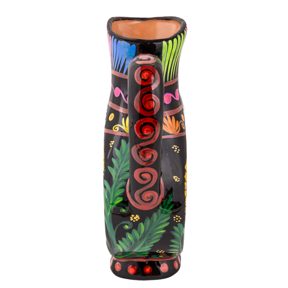 Hand-Painted Cempasuchil Lolo Limited Edition Clay Pitcher