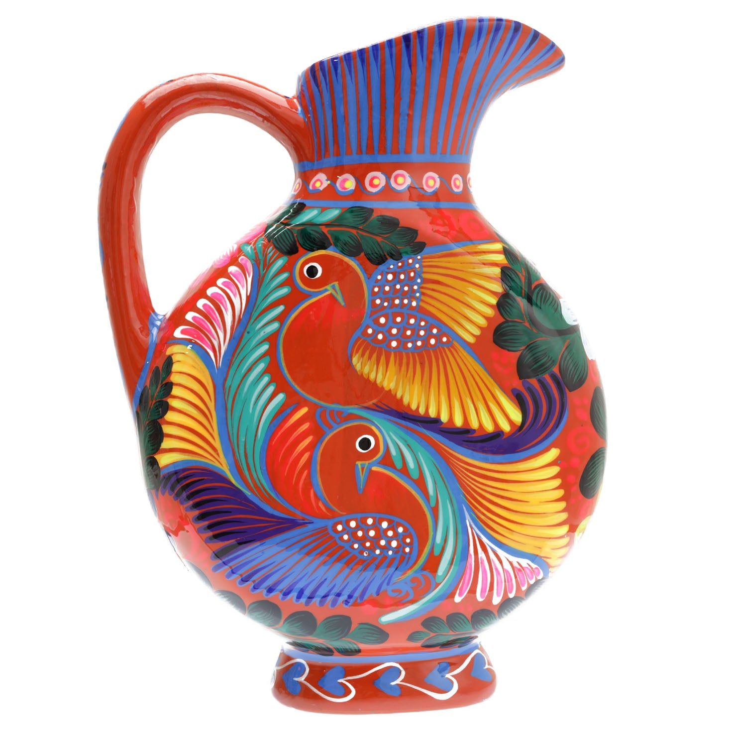 Large Hand-Painted Xalitla Clay Pitcher | Lolo Mexican Mercadito