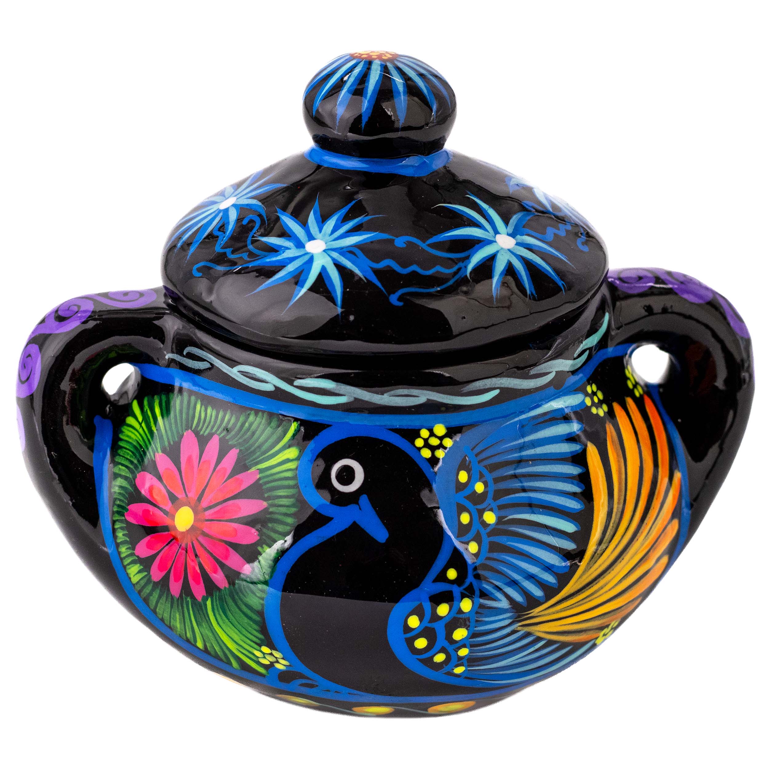 Hand-Painted Xalitla Clay Sugar Bowl