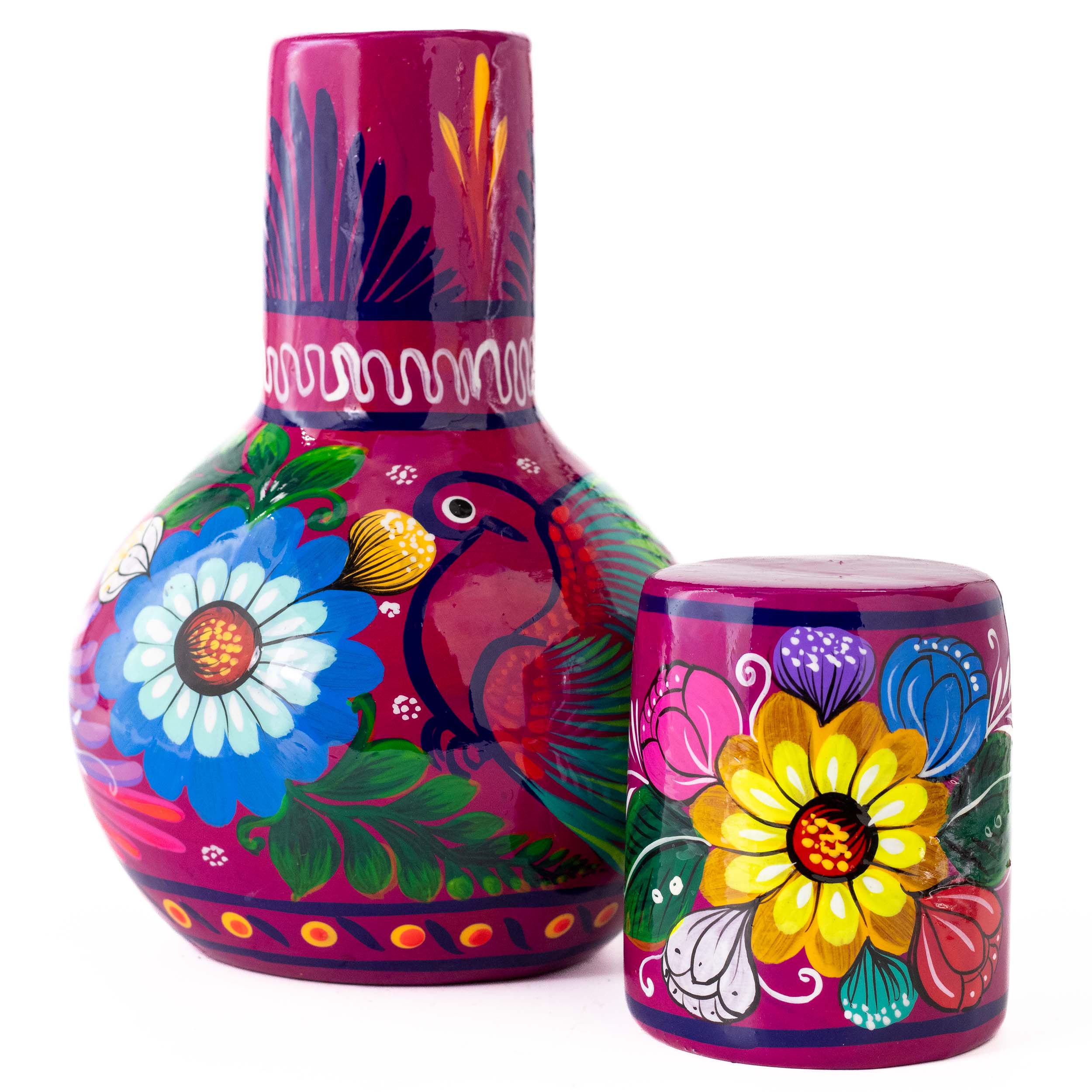Xalitla Clay Garafe and Glass Set