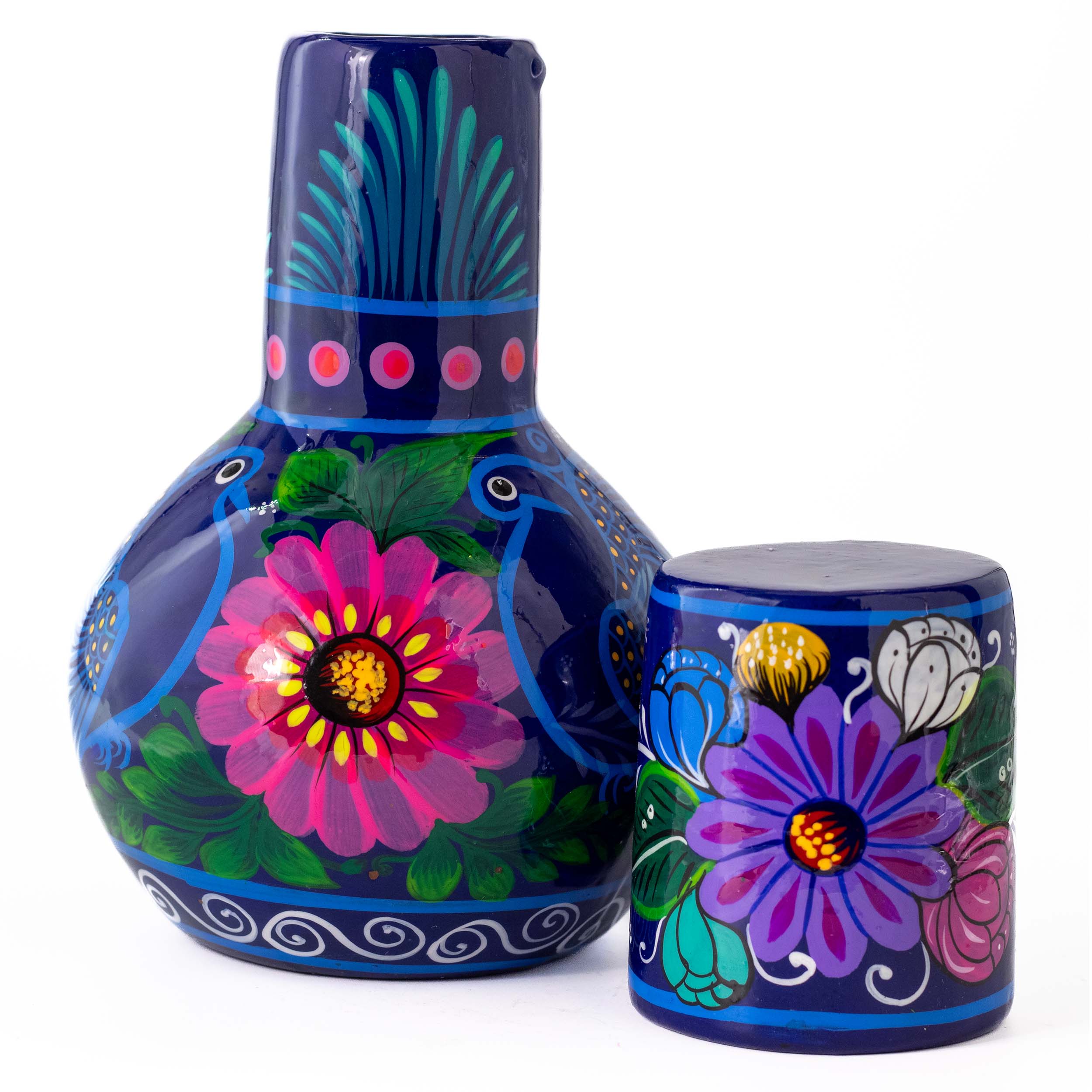 Xalitla Clay Garafe and Glass Set