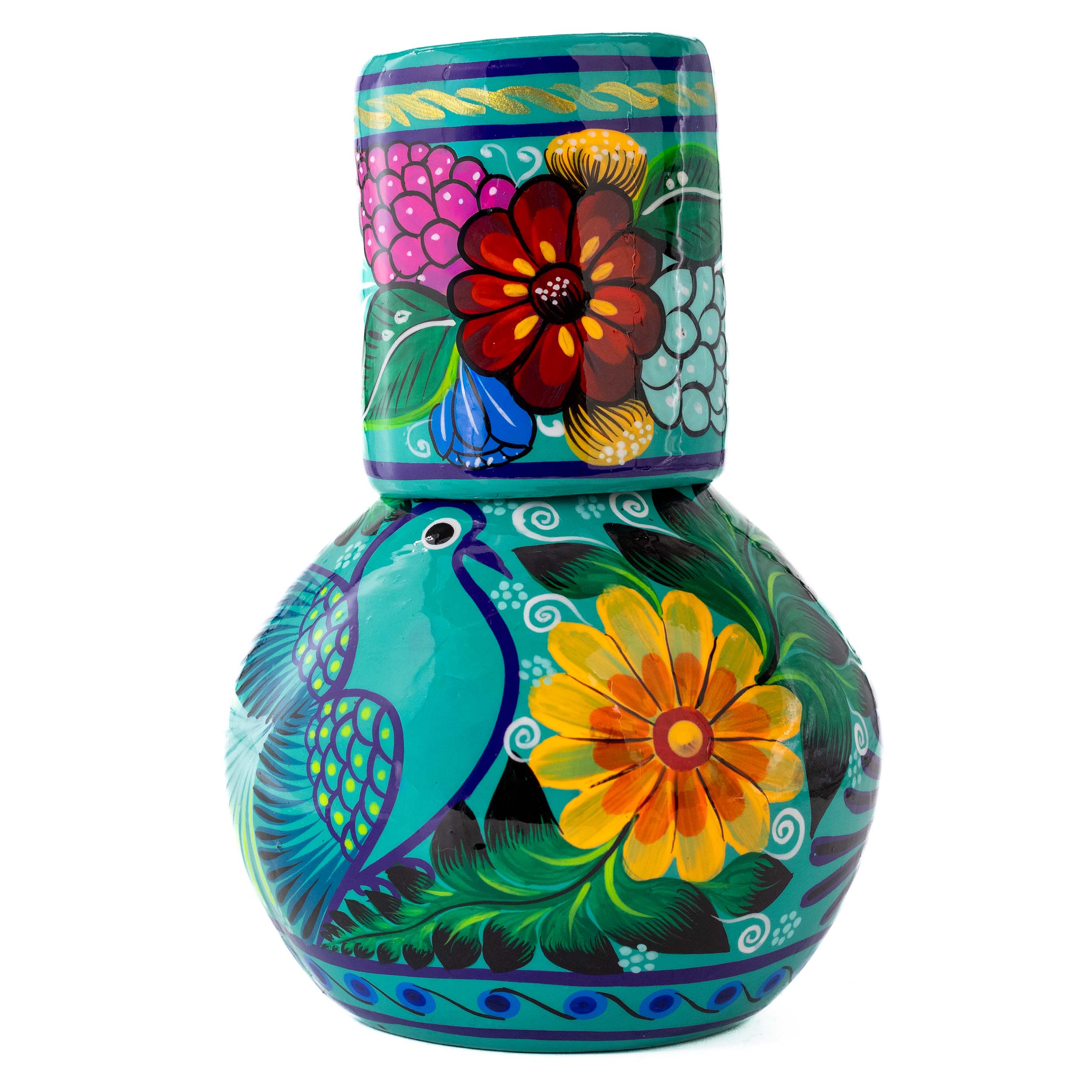 Xalitla Clay Garafe and Glass Set