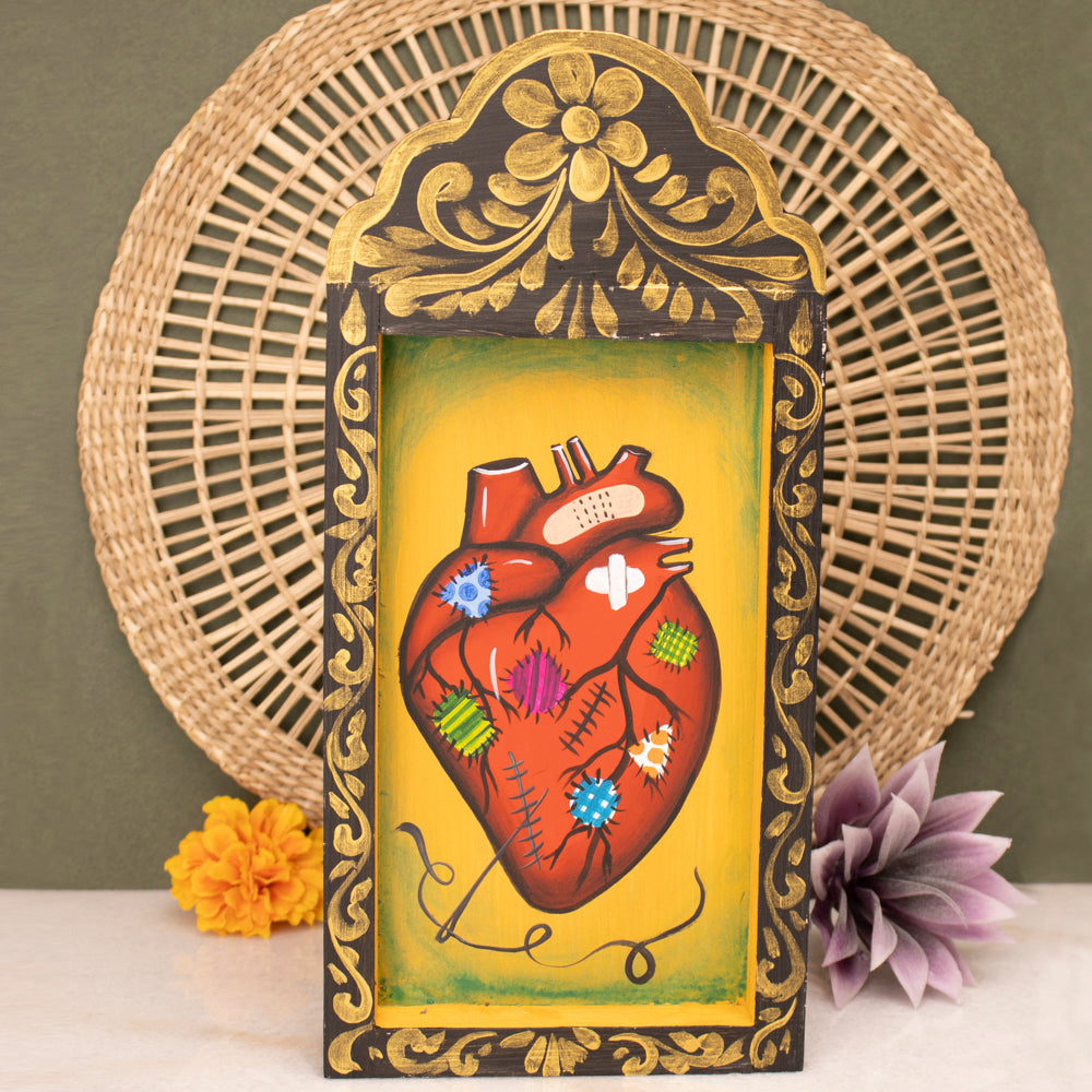 Hearts Hand-Painted Wooden Nicho Frames