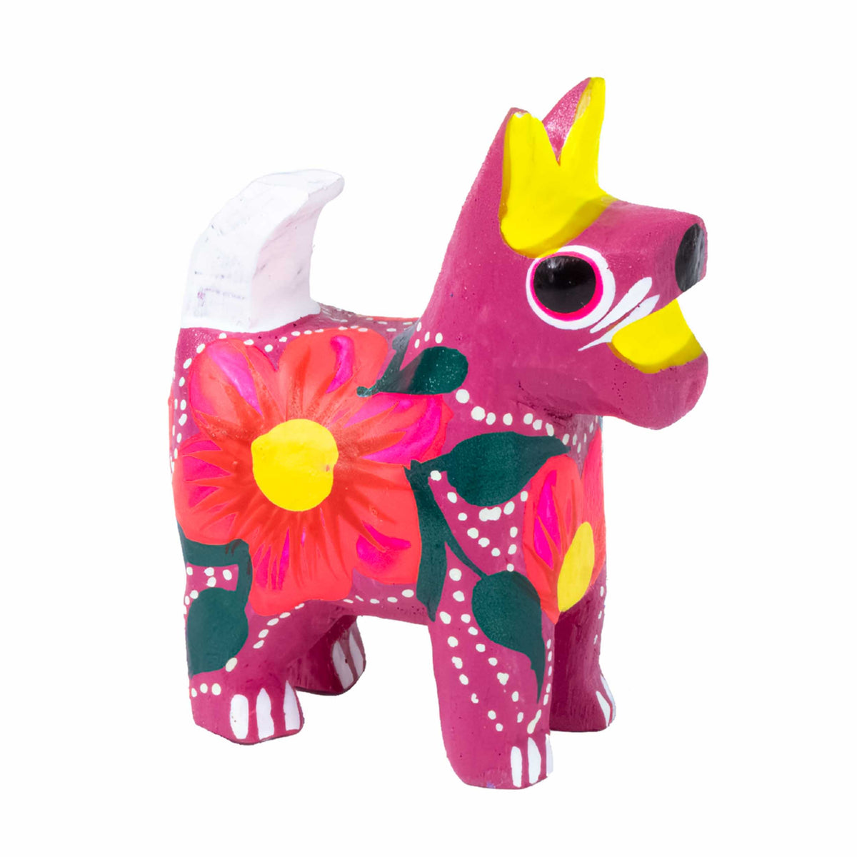 Hand Painted Standing Cat Wooden Figurine