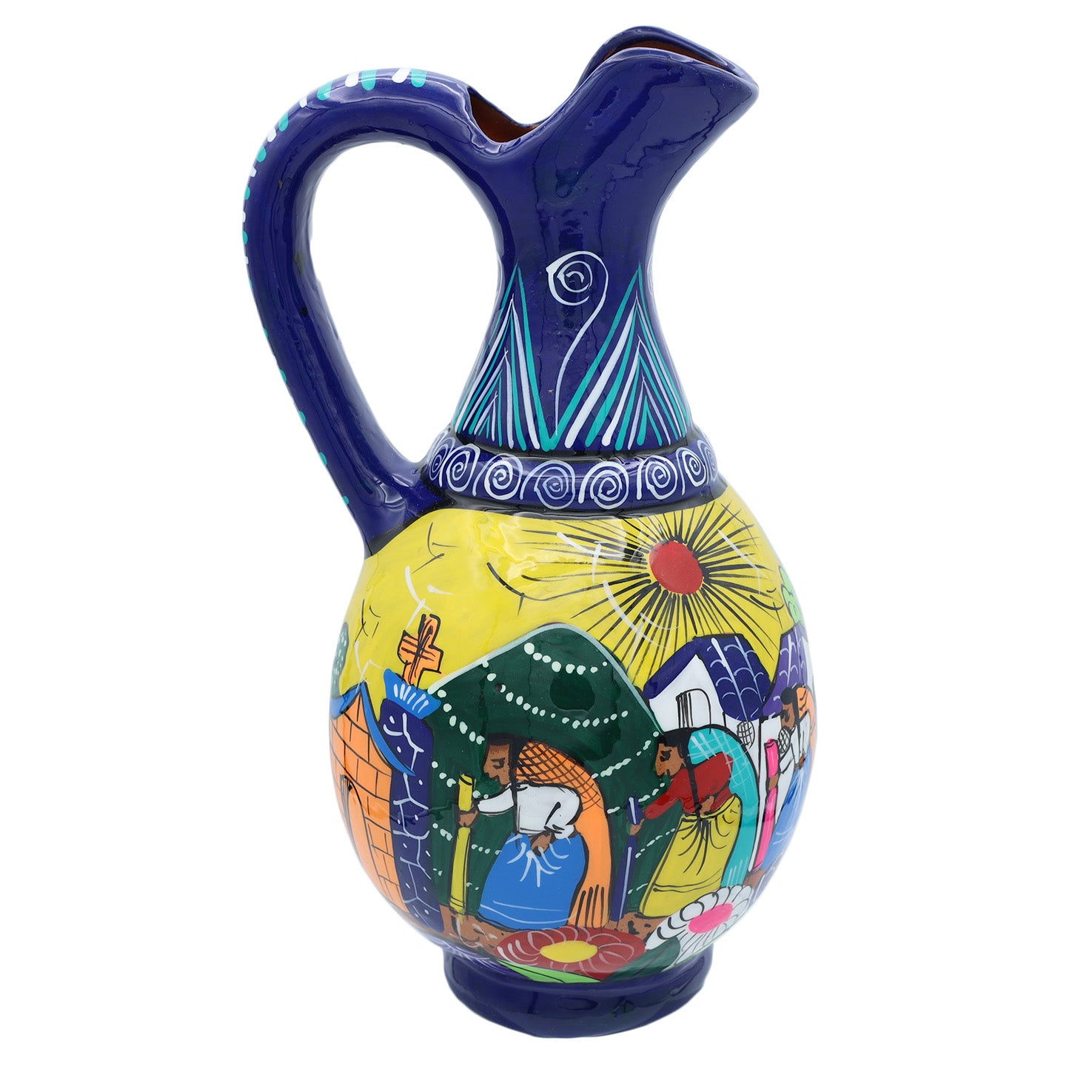 Xalitla Storytelling Round Color Pitcher | Lolo Mercadito