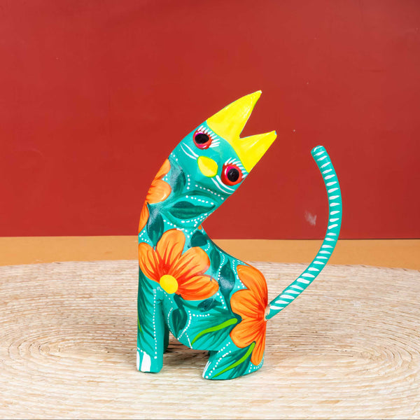 Hand Painted Neck Side Bend Cat | Lolo Mexican Mercadito