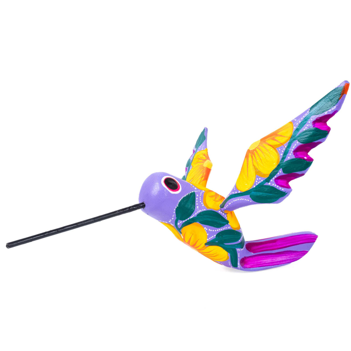 Large Hand Painted Hummingbird Wooden Figurine