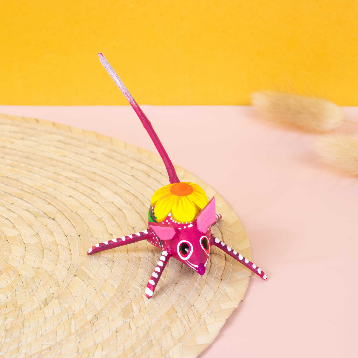 Hand Painted Mouse Wooden Figurine