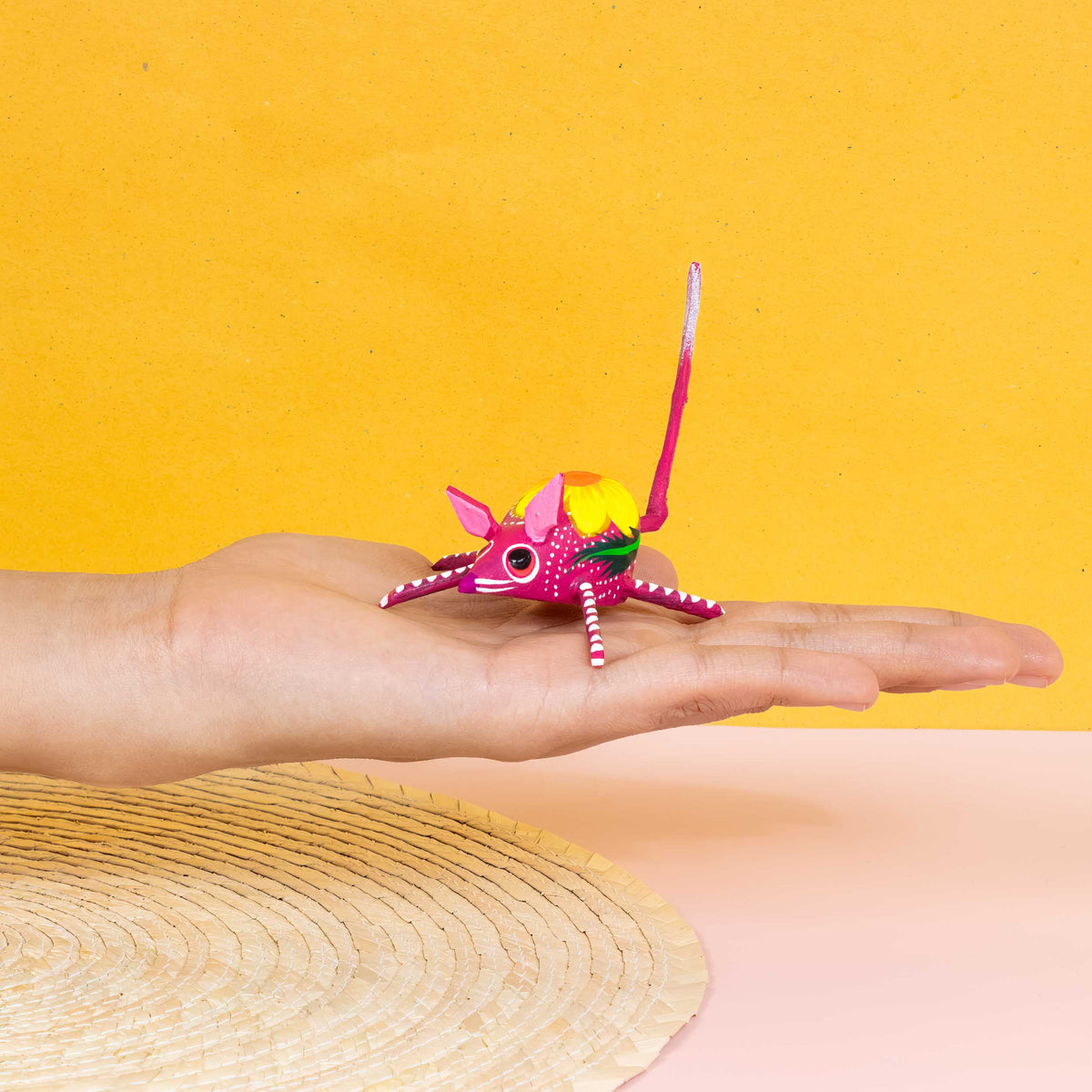 Hand Painted Mouse Wooden Figurine