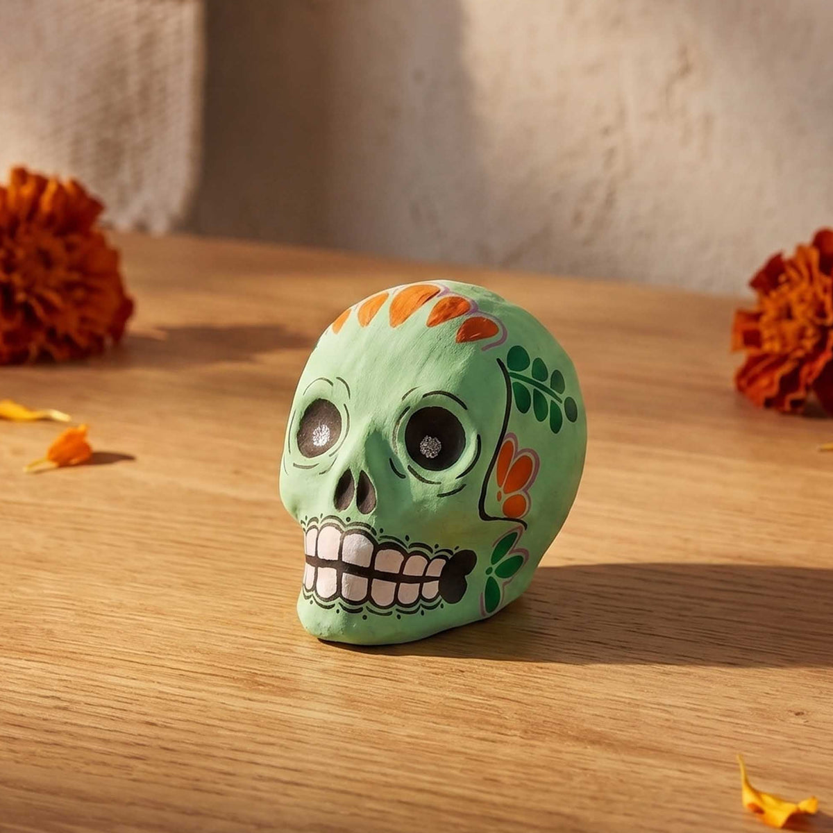 Papier-Mâché Calavera Sugar Skulls Rattles