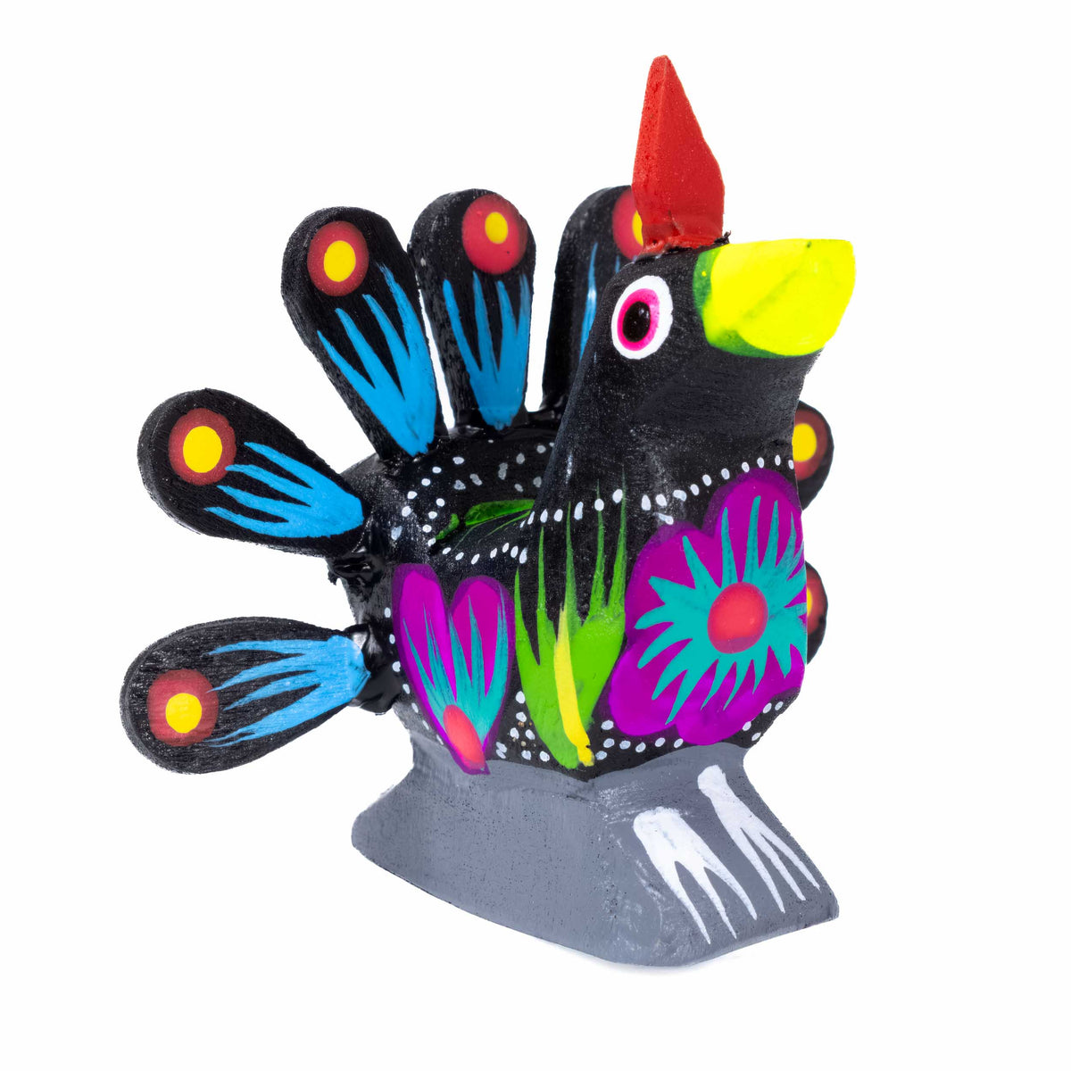 Hand Painted Turkey Bird Wooden Figurine