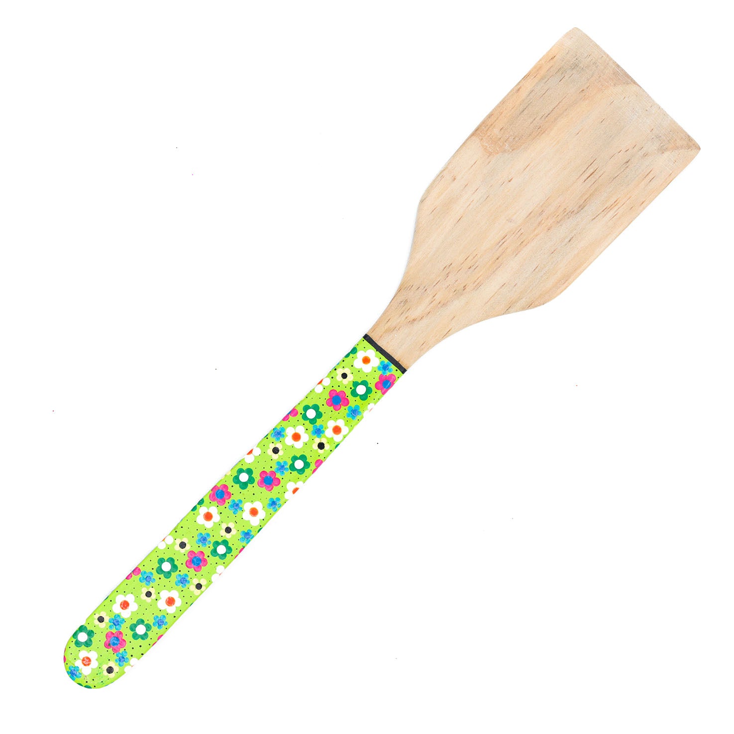 Colorful Hand-Painted Wooden Spatula