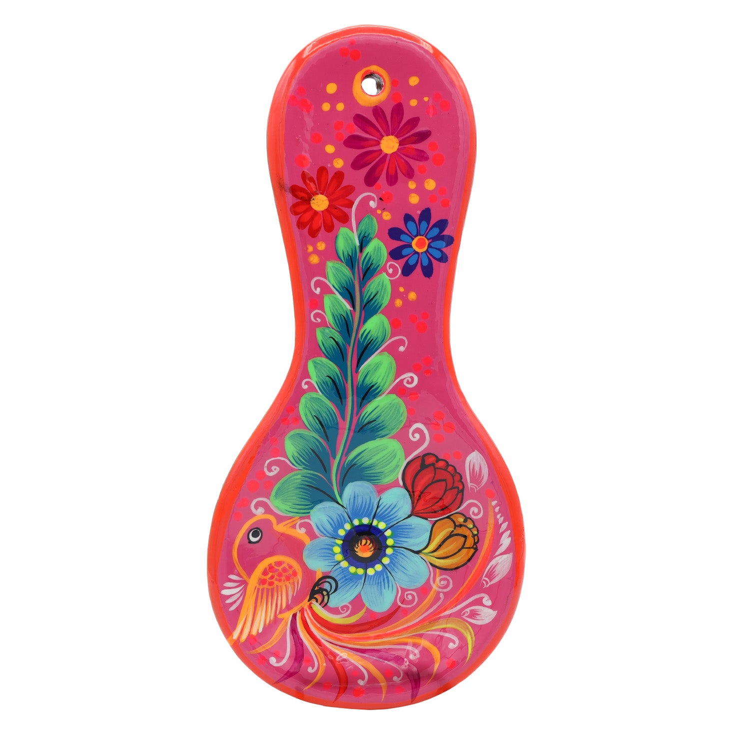 Hand-Painted Xalitla Clay Decorative Spoon Rest