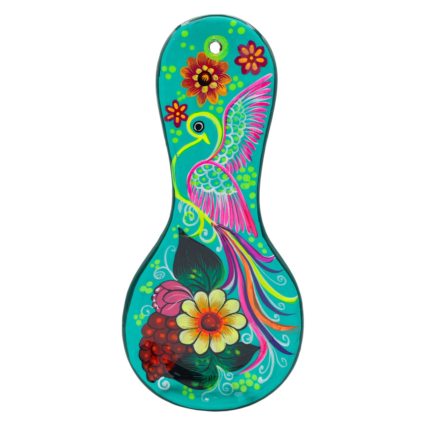 Hand-Painted Xalitla Clay Decorative Spoon Rest