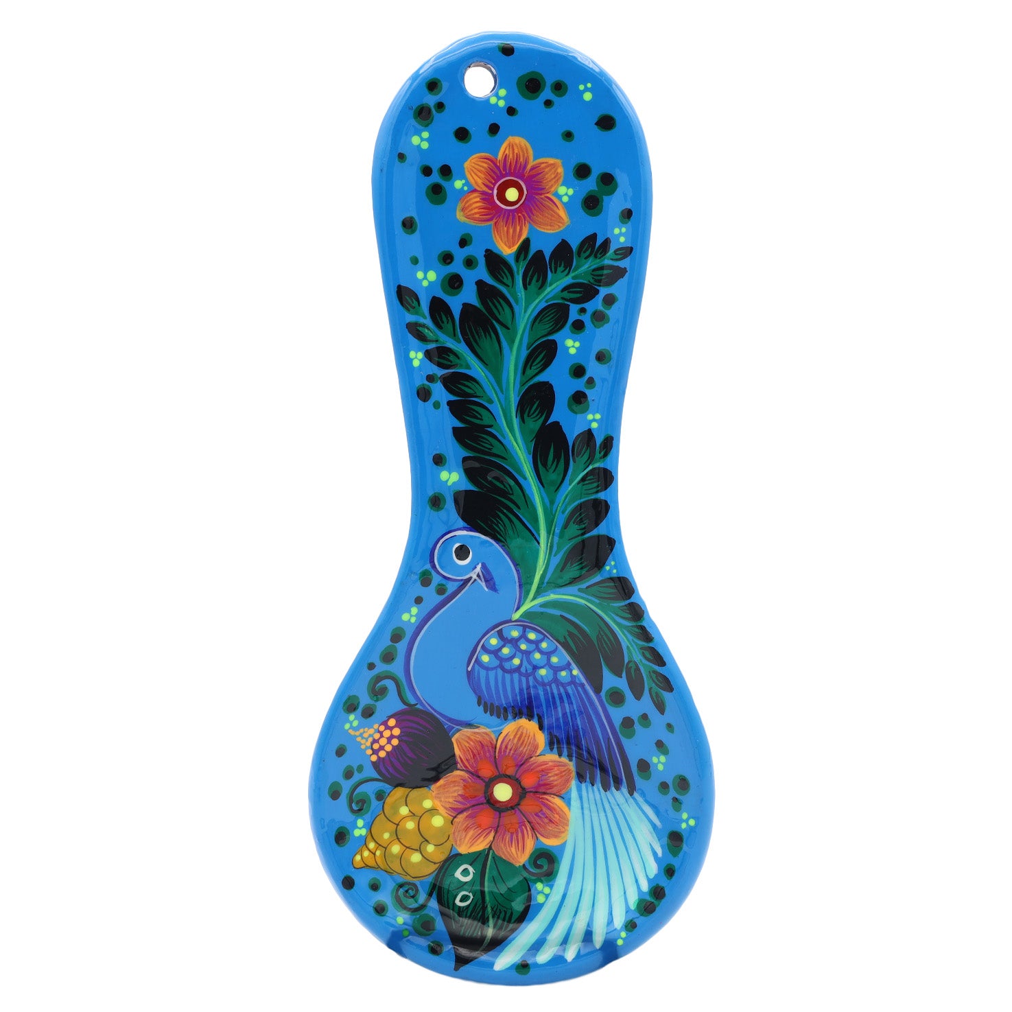 Hand-Painted Xalitla Clay Decorative Spoon Rest