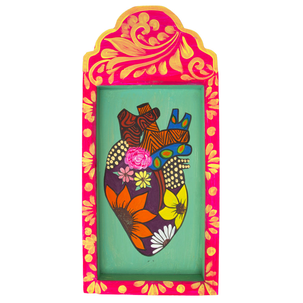 Hearts Hand-Painted Wooden Nicho Frames