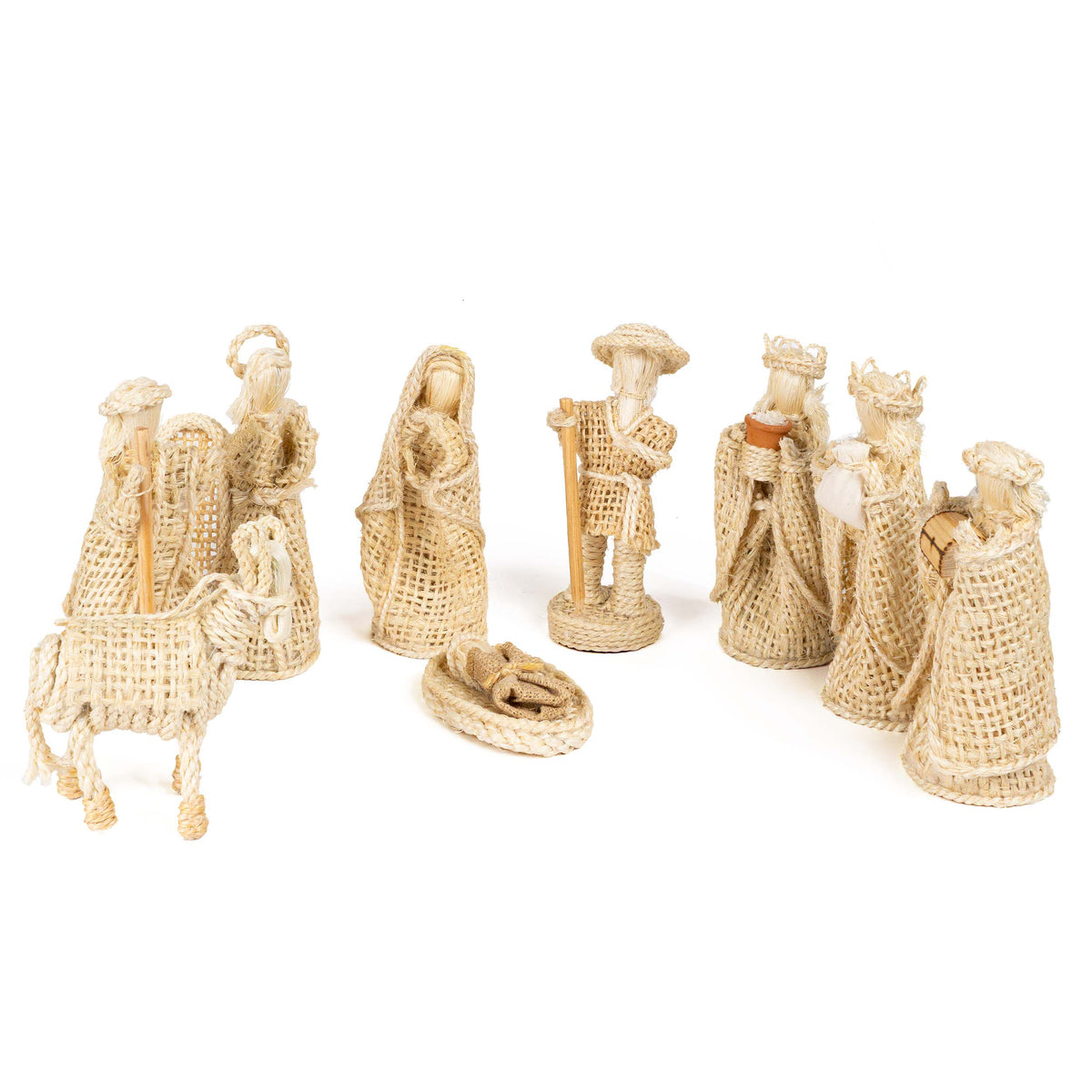 Natural Ixtle Nativity Scene (9 piece)
