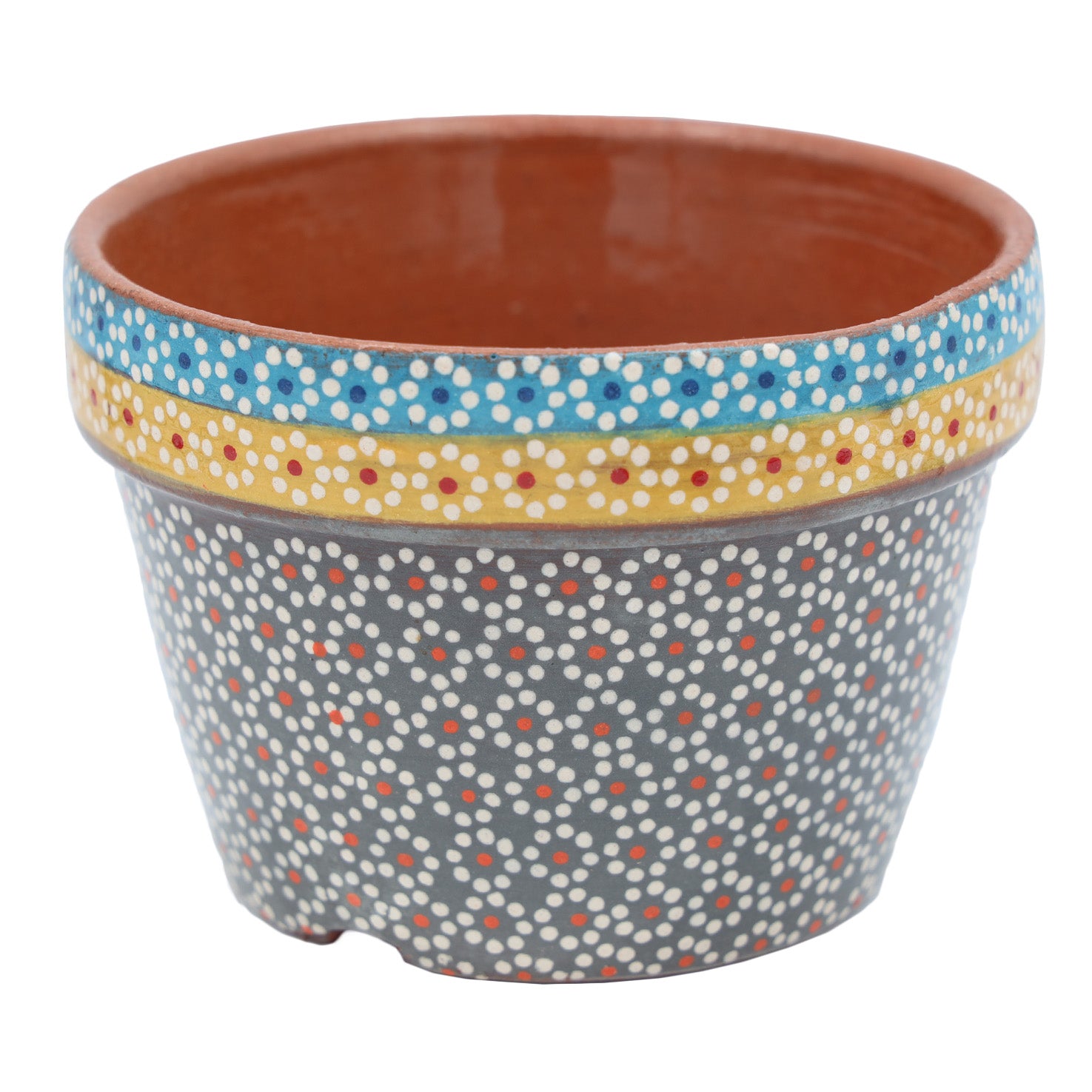 Capula Hand-Painted 4" Clay Planter