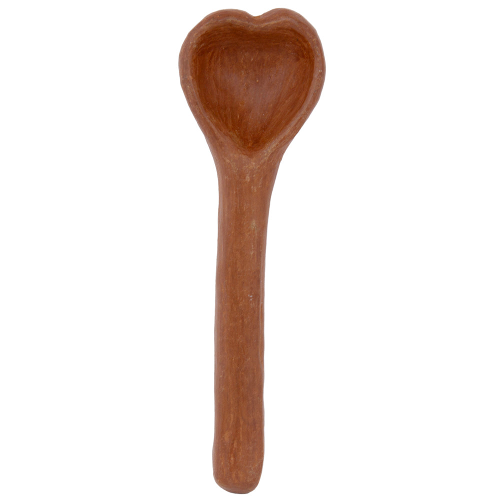Red Clay Heart-Shaped Spoon