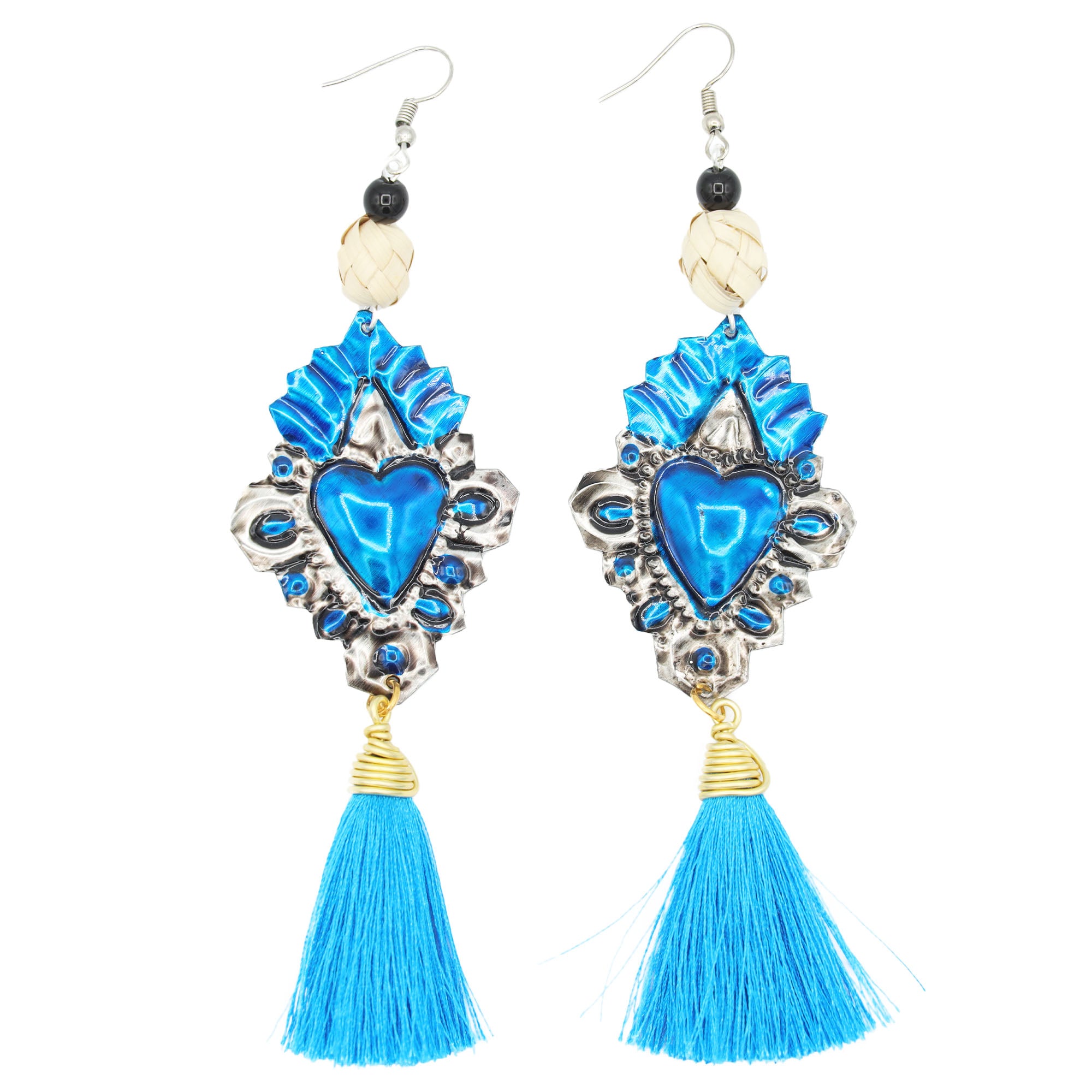 Elisa Milagro with One Tassel Mexican Statement Earrings