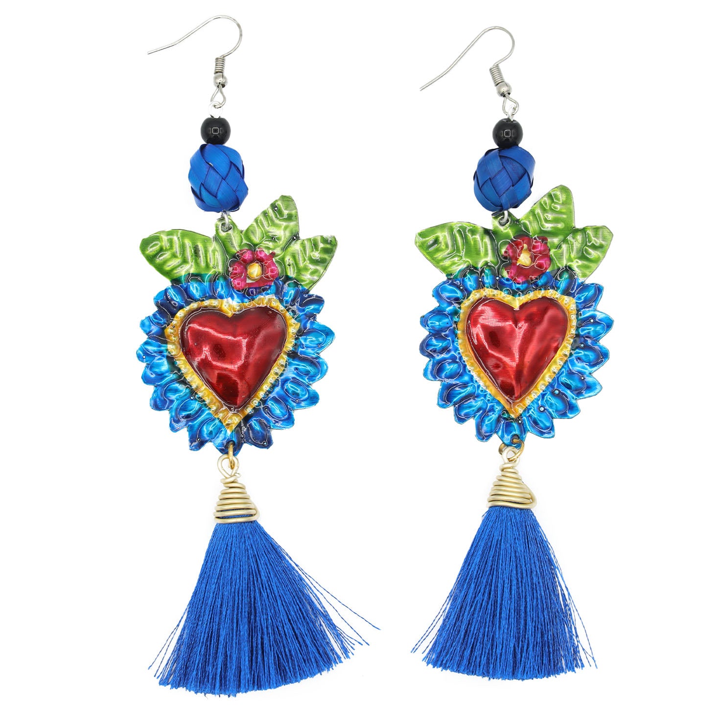 Elisa Milagro with One Tassel Mexican Statement Earrings